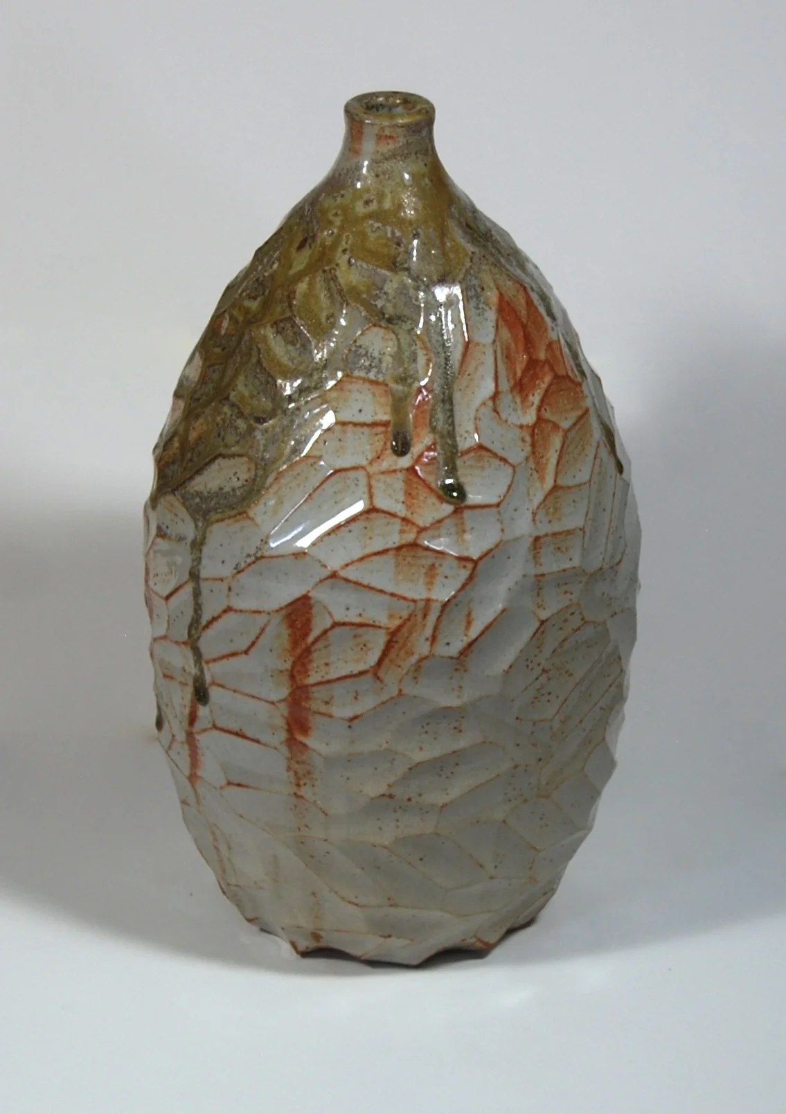 Large White Shino Wood Ash Bottle (collection of Greenville, SC Mayor Knox White)