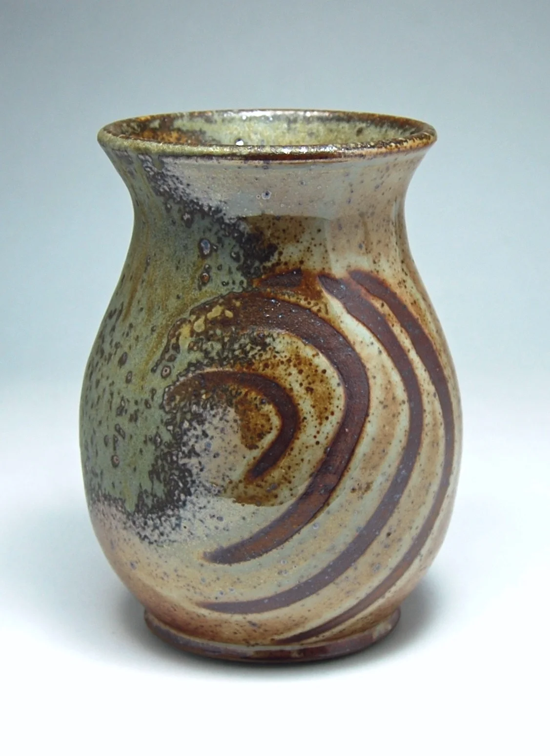 Shino Wood Ash Fingerswiped Vase