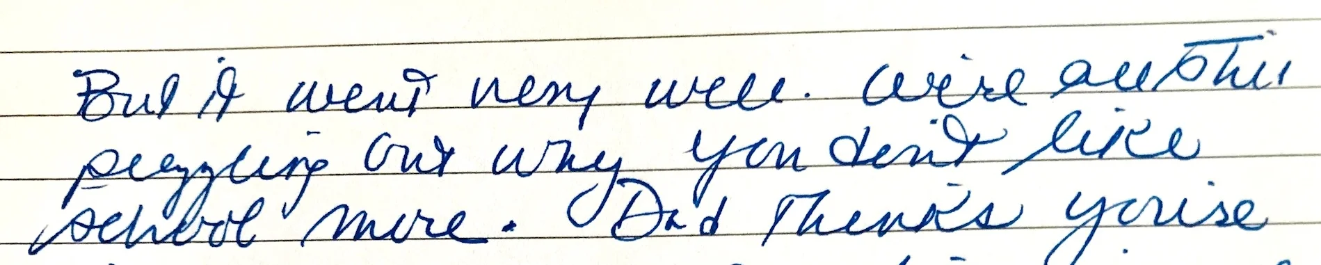 Source: My diary for Frances, November 18, 2002, Age 5