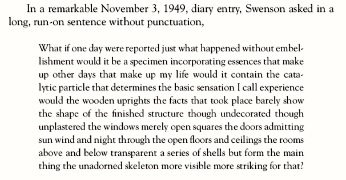 FROM: Chapter Title: A Figure in the Tapestry: The Poet’s Feeling Runs Ahead of Her Imagination (Greenwich Village, 1949–50) Chapter Author(s): Paul Swenson Book Title: Body My House Book Subtitle: May Swenson's Work and Life Book Editor(s): Paul Crumbley, Patricia M. Gantt Published by: University Press of Colorado, Utah State University Press. (2006)