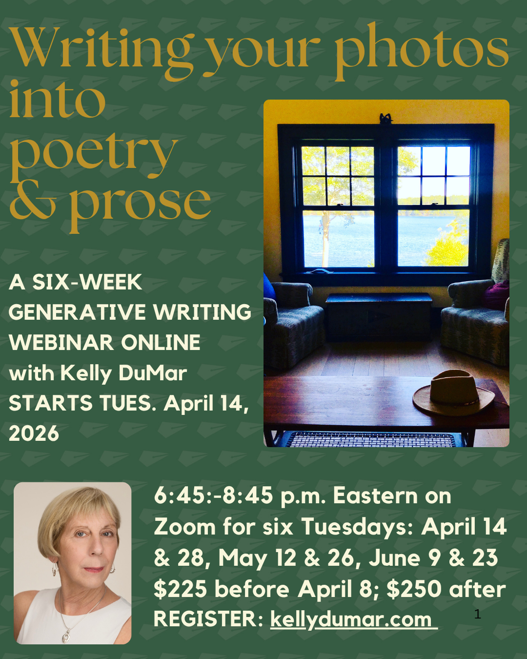Writiing Your Photos Into Poetry &amp; Prose Six Week Webinar Starts April 14, 2026 at 6:45 p.m. ET