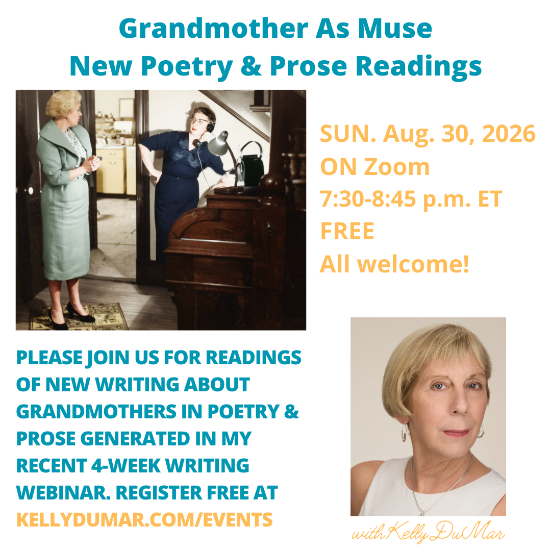 Join us for Readings of New Grandmother-Themed Writing Sun. Aug. 30, 2026 7:30 p.m. ET on Zoom FREE