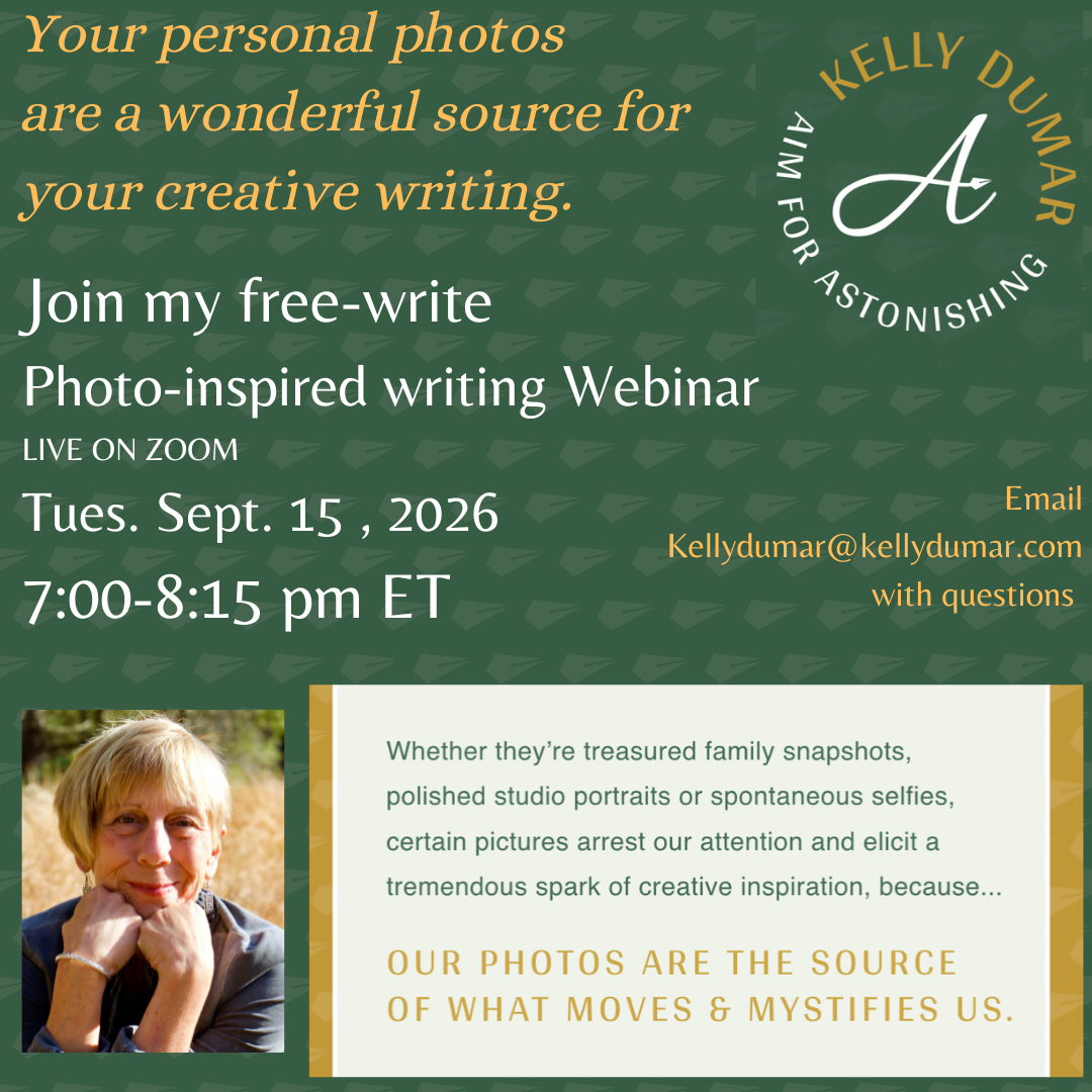 Fall Free Writing Webinar: Writing From Your Photo Stream Tues. Sept. 15, 2026 7 p.m. Eastern