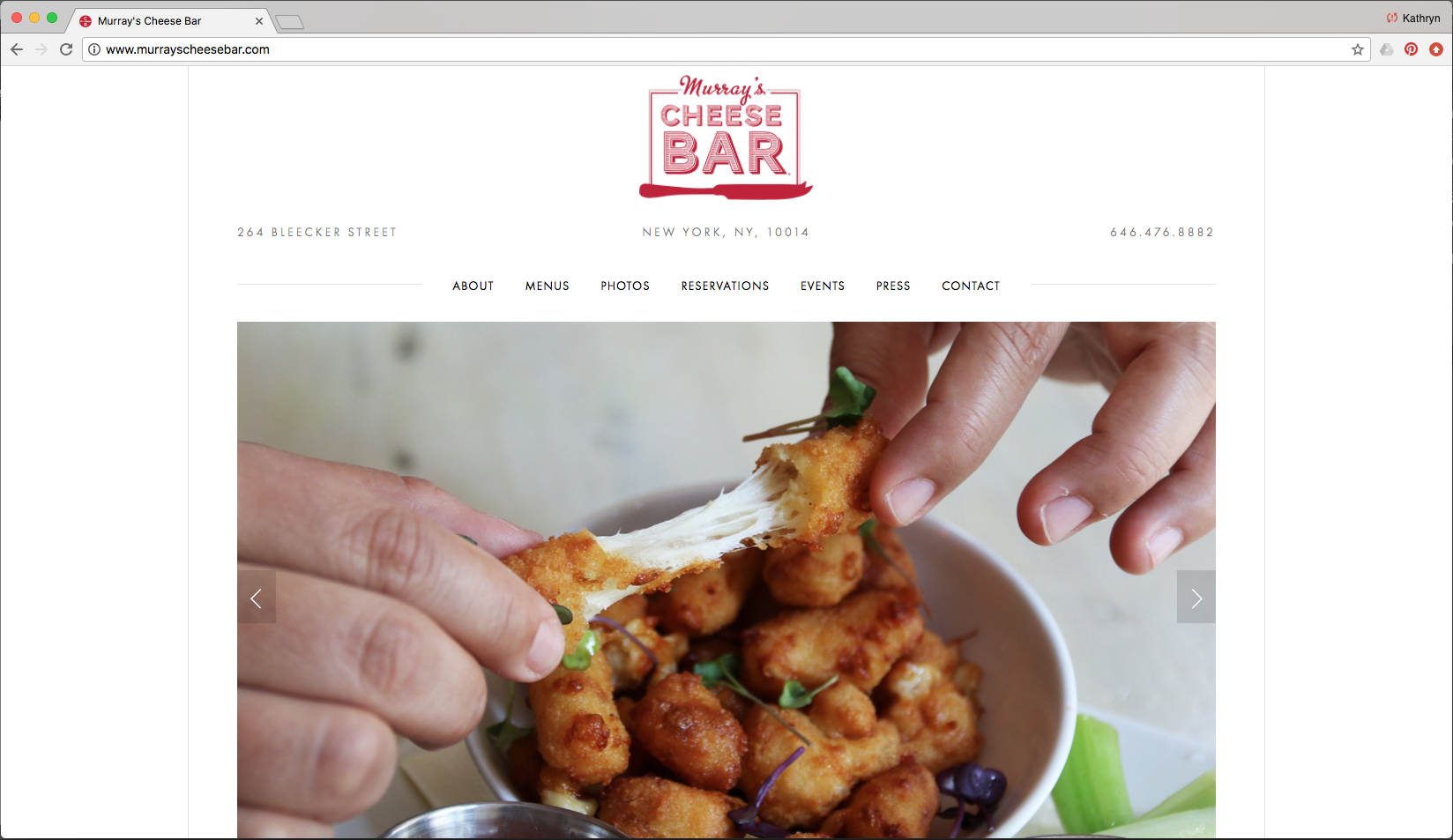 Murray's Cheese Bar Website