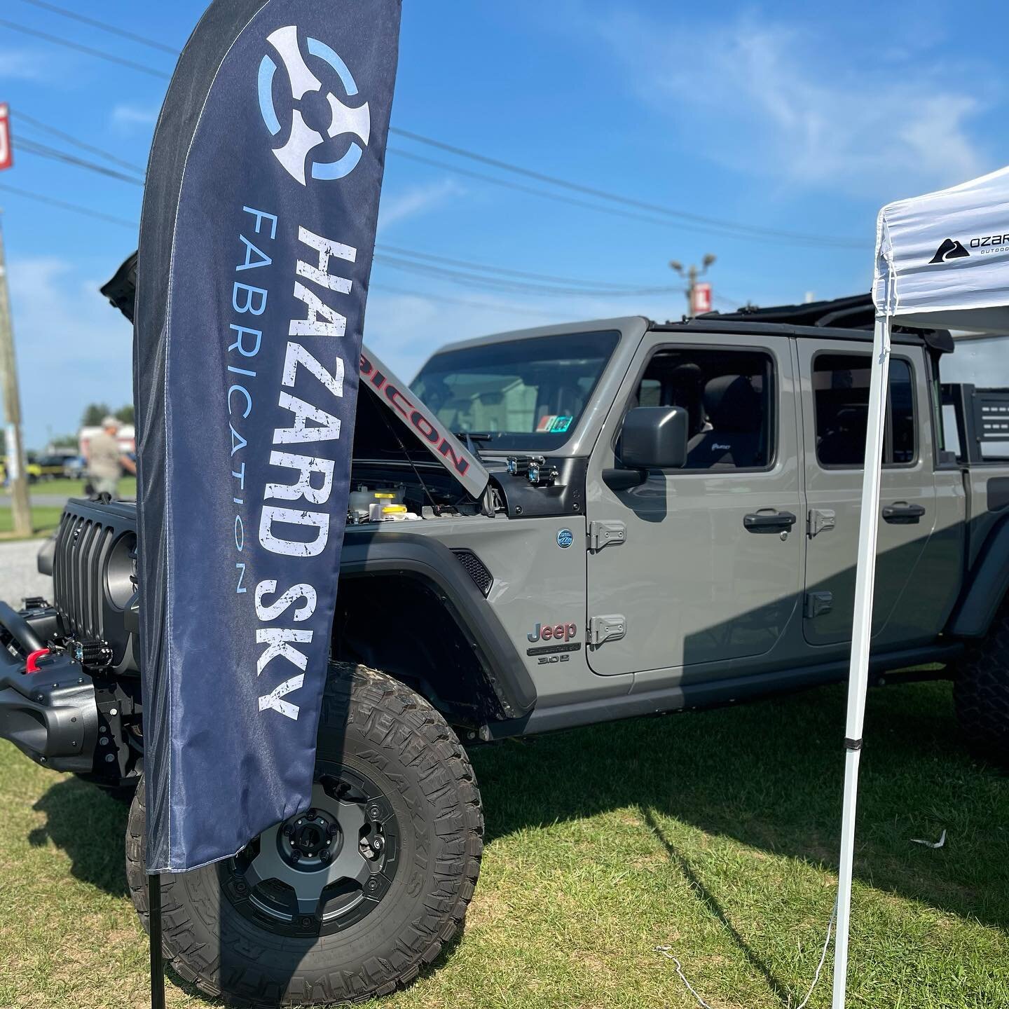 We&rsquo;re out here at the PA All Breeds Jeep show! Make sure to stop by. .
.
.
#hazardsky #madeinbaltimore #waterjet #fabrication #builtnotbought #omax #maxiem #jeep #powdercoating #jeepwrangler #jt #jeepgladiator #jeeprubicon #rubicon #wrangler #j