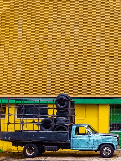 Pick Me Up , Sydney A. Foster, 2019 “In a literal sense and metaphorical sense I was lifted up in this moment. The colors drew me in closer and shifted my spirits, the yellows and the golds brought me joy. This moment was reflective, tires had been getting me to places that I had never dreamed I’d be going. From the tires on my car, to the tires on planes. They have picked me up, and I thank God for the way they’re made. All images were shot exclusively for Bright City and will be placed in an ongoing personal collection entitled Walks in the South.” -S.A.F.