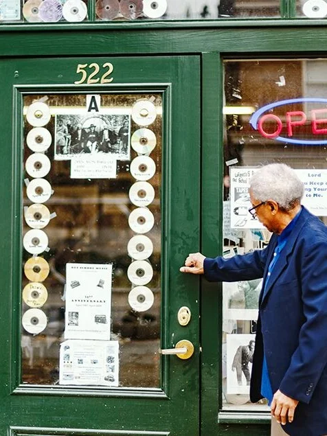 Old School Music, Sydney A. Foster, 2019 “Lafayette Haynes was the first person I met upon arriving in Macon, GA. I was wandering around downtown and stumbled upon a man standing outside the doors of the store. He watched me look at the remnants of CDs on the door. He told me, ‘I’ll be right in.’ I learned that this was his store that he started in April 1967. He told me when he would get tired of working for other folk, he would always have his record store — to this day, he still does and takes pride in it.” -S.A.F.