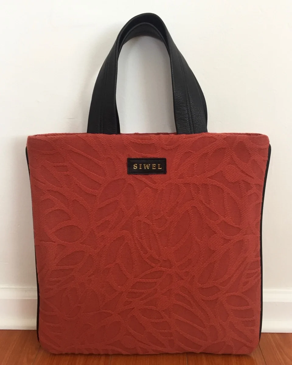 SIWEL Handbags - Coral Fabric Tote Bag.jpeg
