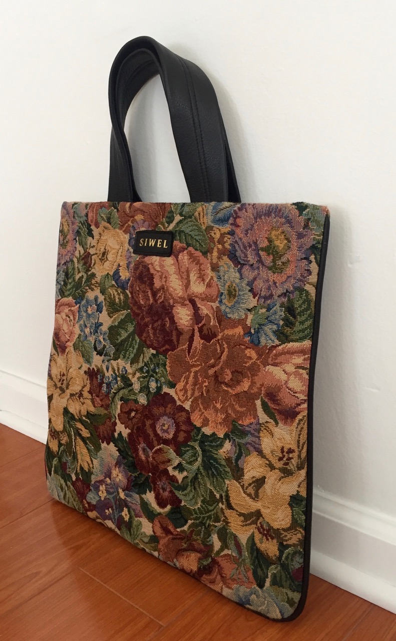 SIWEL Handbag Sand Floral Flat Tote Bag.jpeg