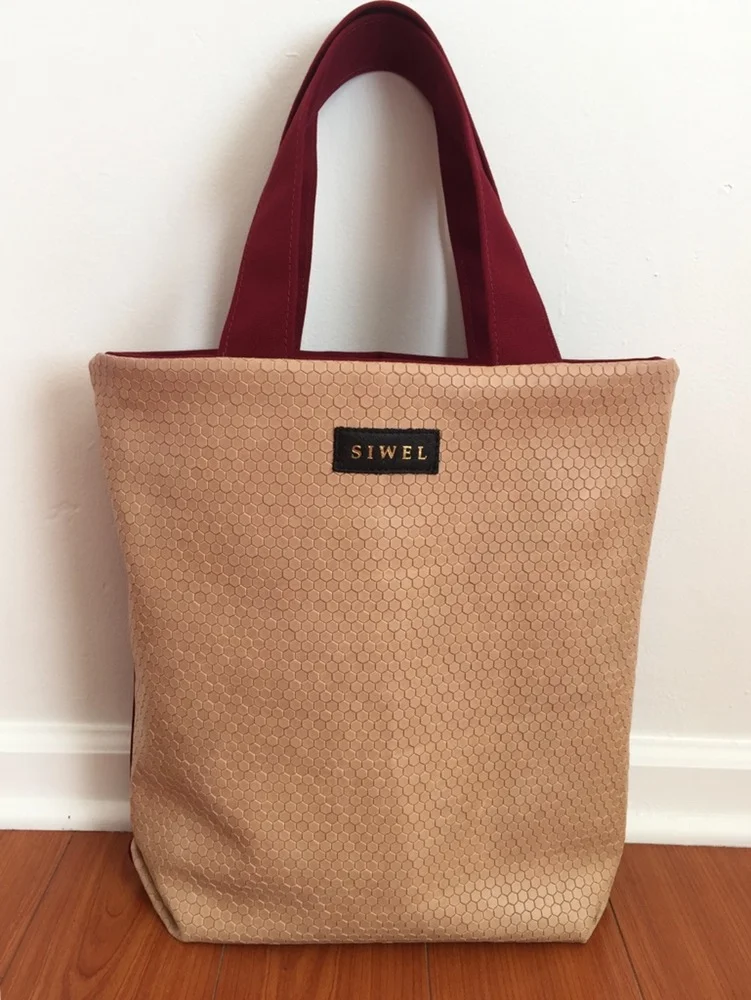 Nude Embossed Leather Tote Shopper Handbag.jpg