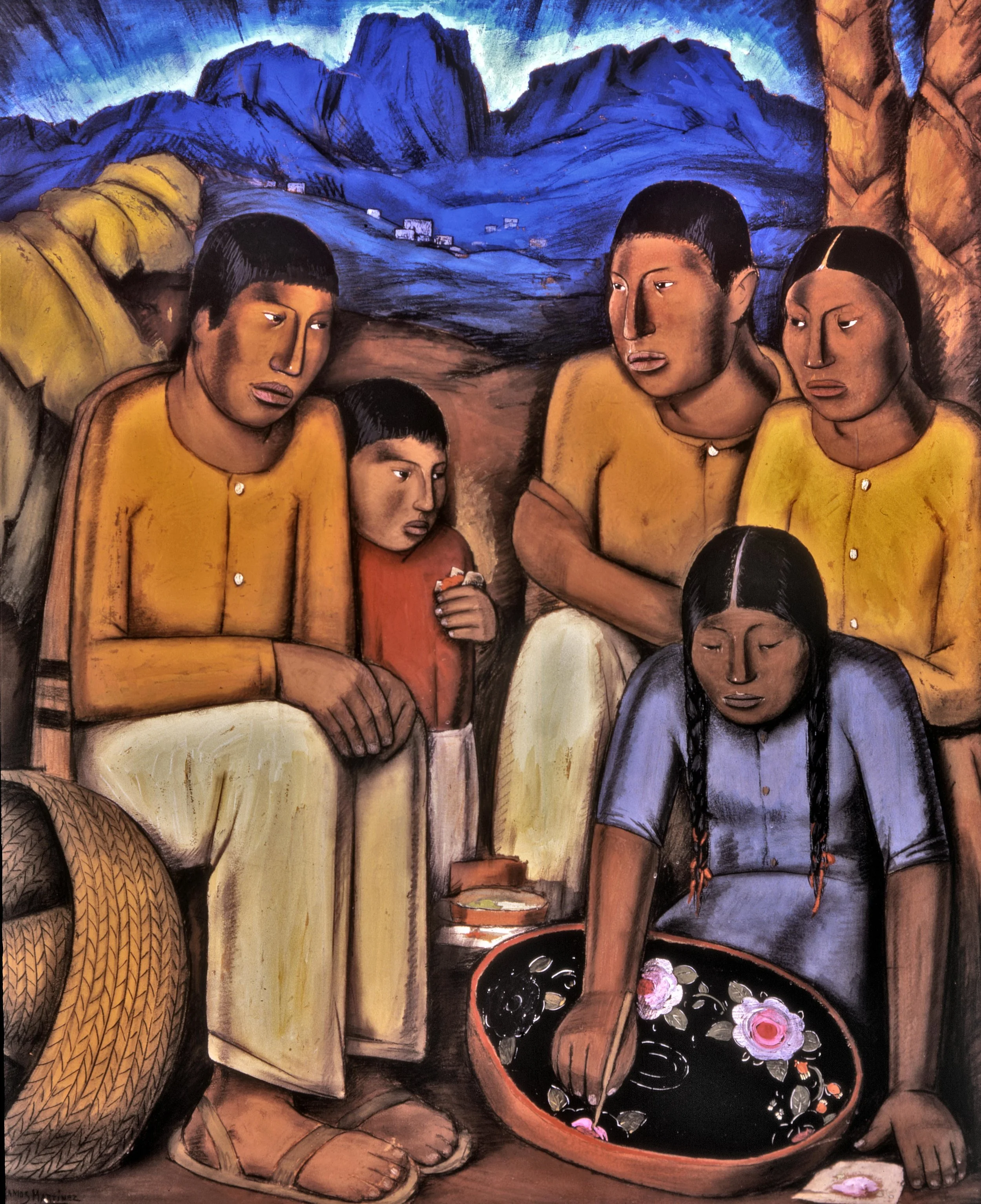 La Pintora de Uruapan / The Painter from Uruapan ca. 1930 tempera on board / temple sobre tabla 47.5 x 38.8 inches; 120.7 x 98.4 centímetros Private collection