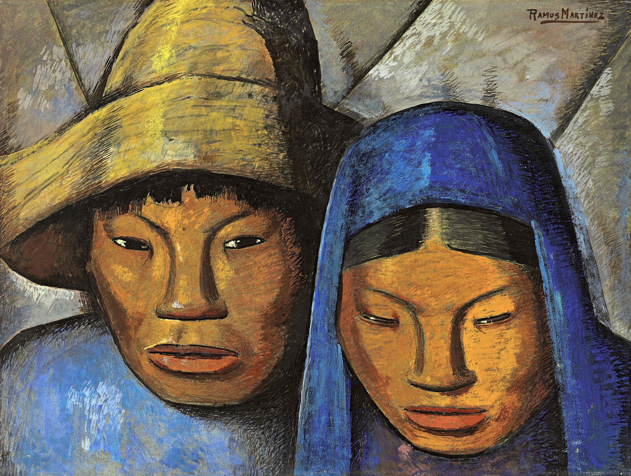 La Pareja en Azul / The Couple in Blue 1930 oil on board / óleo sobre tabla 18.1 x 2 inches / 46 x 61 centímetros Private collection