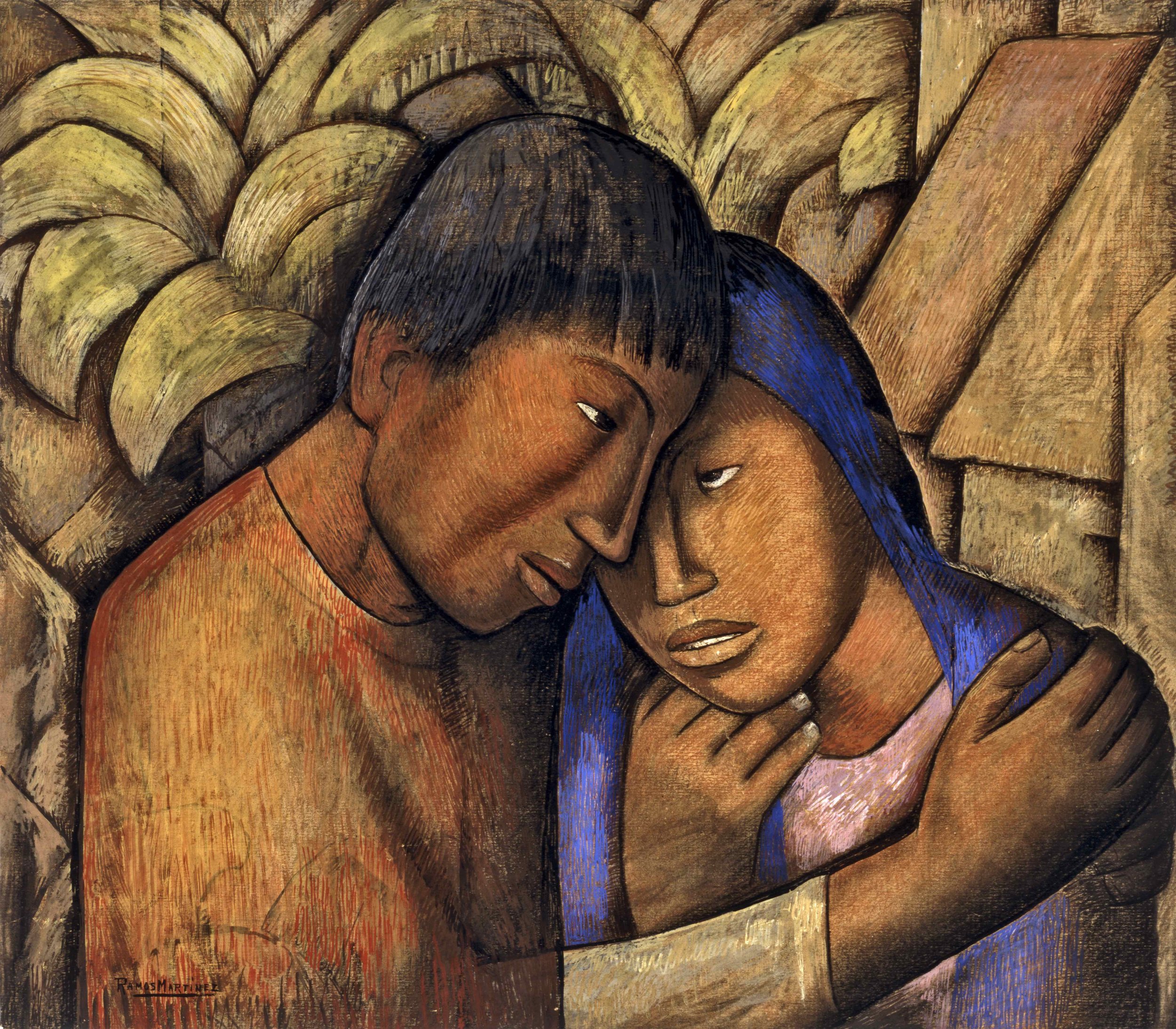 Los Amantes / The Lovers ca. 1930 watercolor and gouache on paper / acuarela y aguada sobre papel 22.8 x 25.6 inches / 57.8 x 65.1 centímetros Santa Barbara Museum of Art