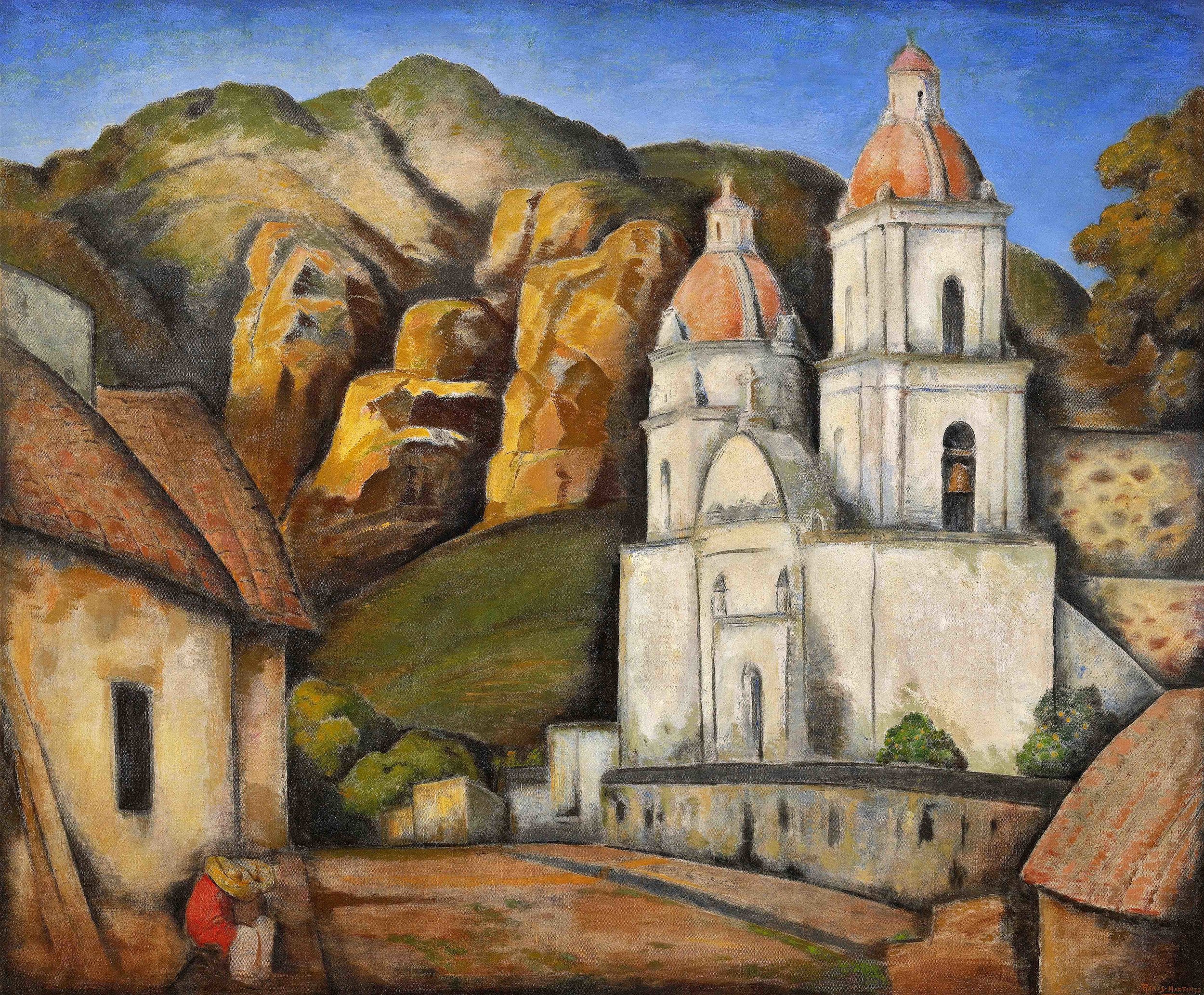 La Iglesia de Texcoco / The Church of Texcoco 1930 oil on canvas / óleo sobre tela 40 x 48 inches; 101.6 x 121.9 centímetros Private collection