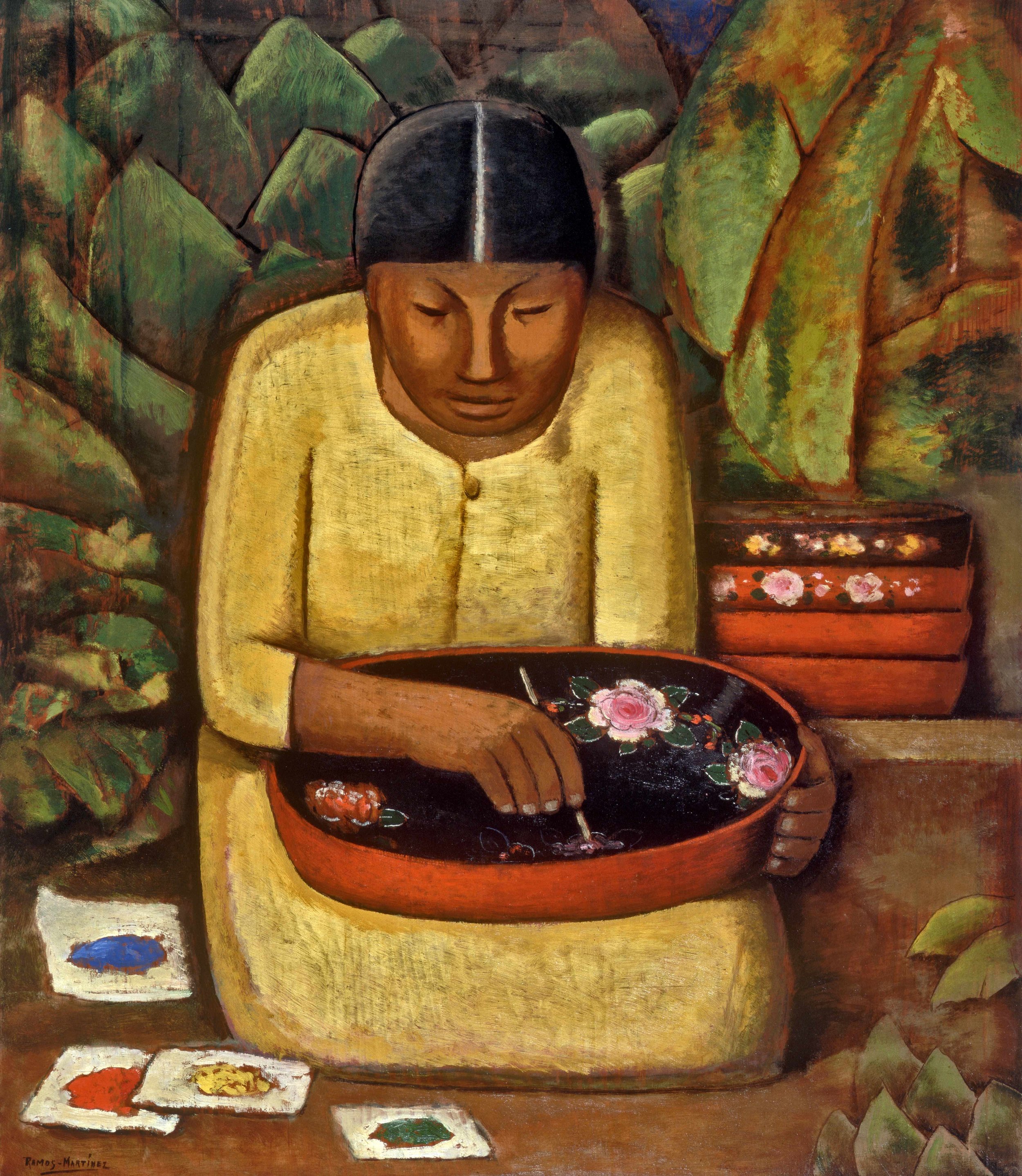 La Pintora de Uruapan / Uruapan Painter ca. 1930 oil on board / óleo sobre tabla 28 x 24 inches; 71.1 x 61 centímetros Santa Barbara Museum of Art