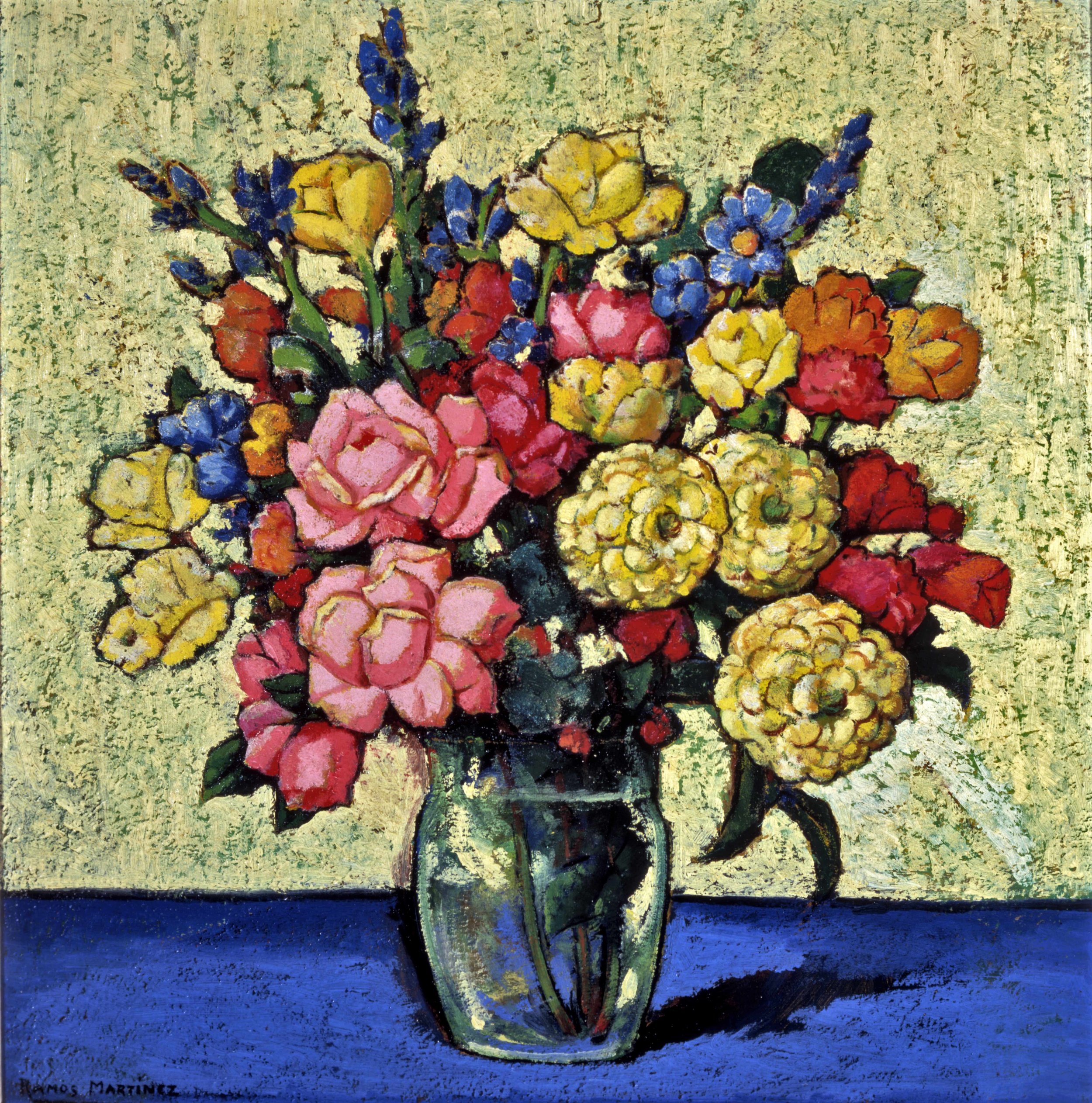 Jarrón con Flores / Vase with Flowers ca. 1936 oil on masonite / óleo sobre masonite 25.56 x 25.56 inches; 64.92 x 64.92 centímetros Private collection