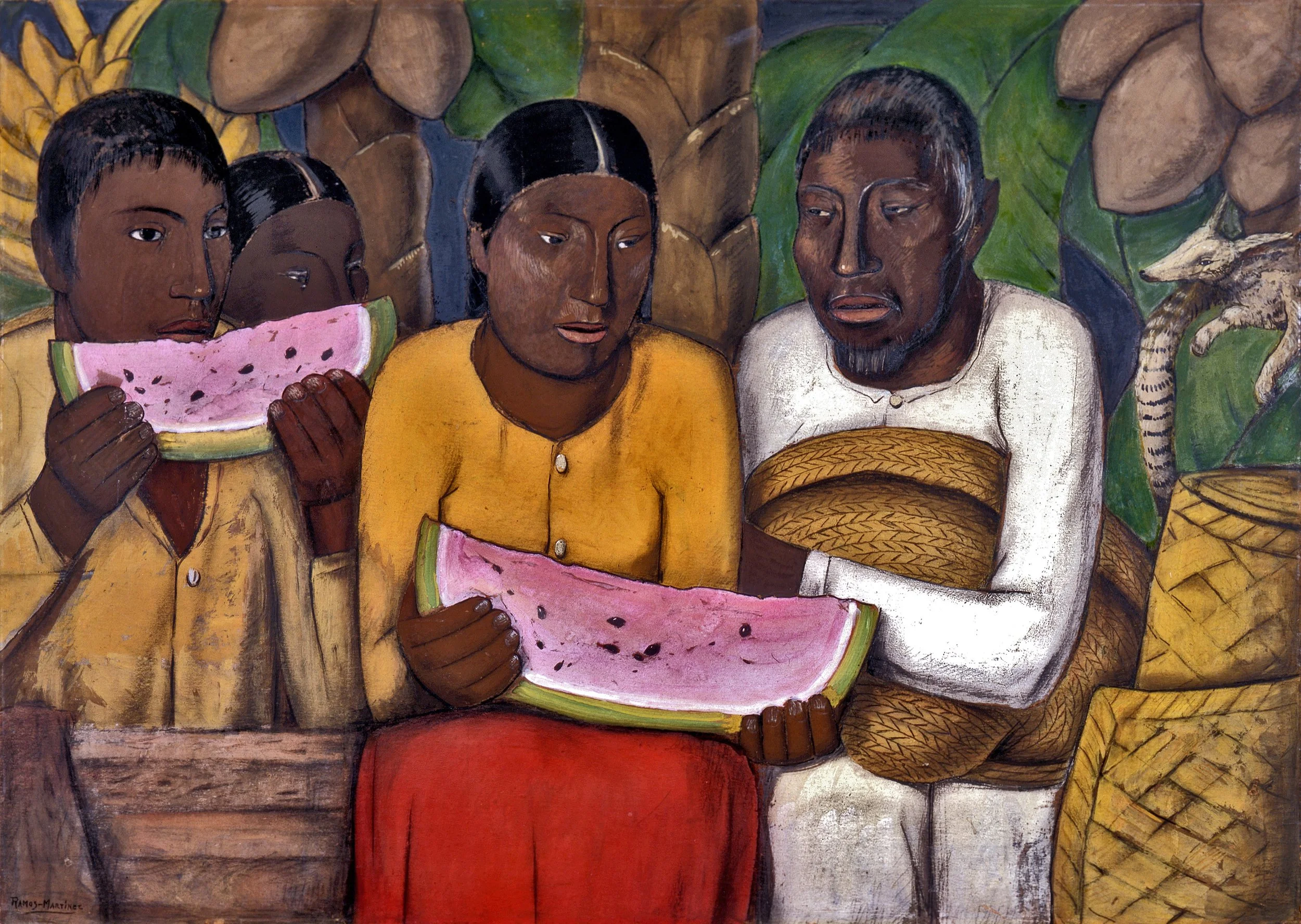 Familia Mexicana / Mexican Family 1932 tempera, Conté crayon and pencil on board / temple, crayon Conté y lápiz sobre tabla 27.9 x 39.2 inches / 70.9 x 99.6 centímetros Private collection