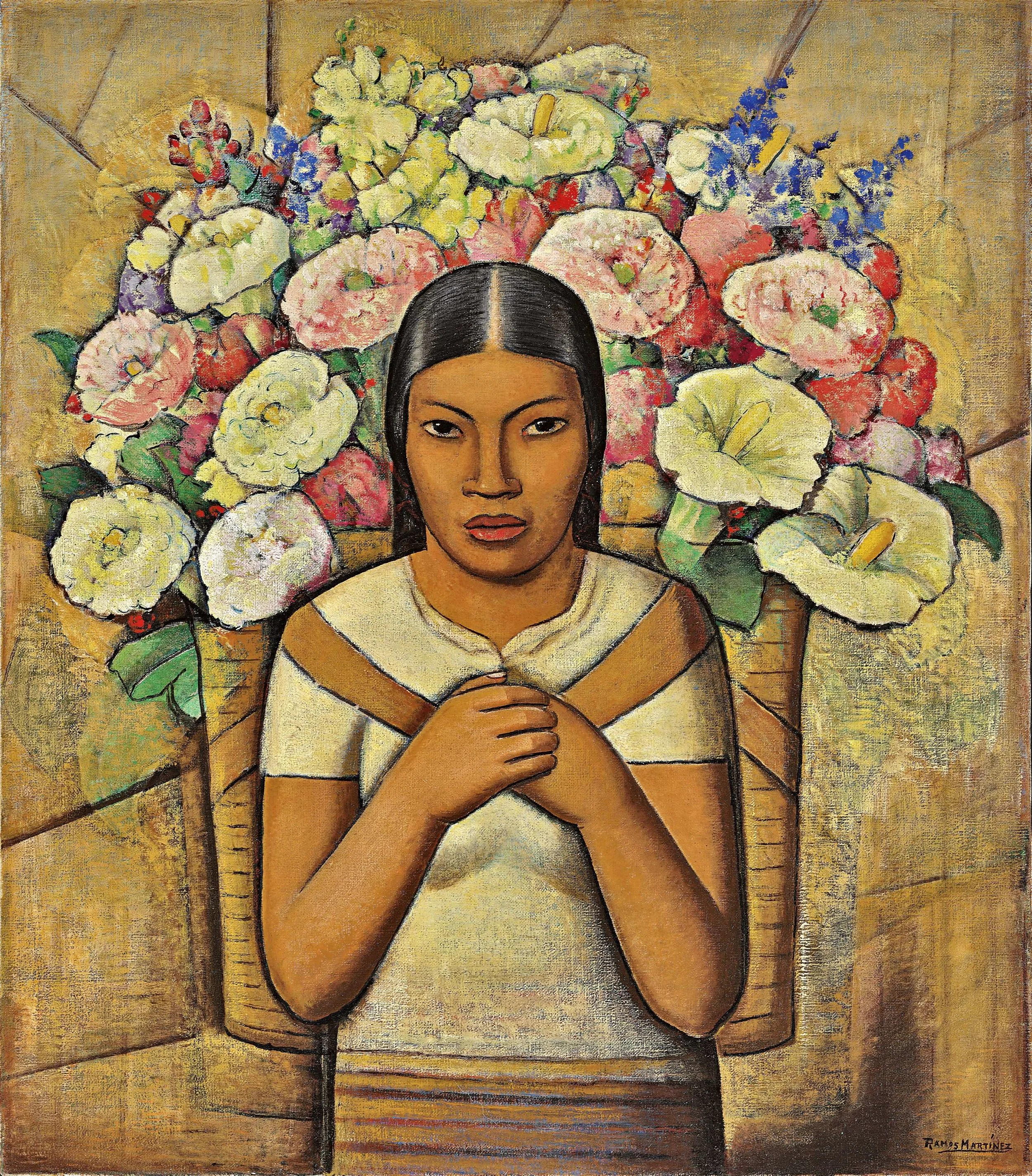 Vendora de Flores / Flower Vendor 1934 oil on canvas / óleo sobre tela 32 x 28 inches; 81.3 x 71.1 centímetros Private collections