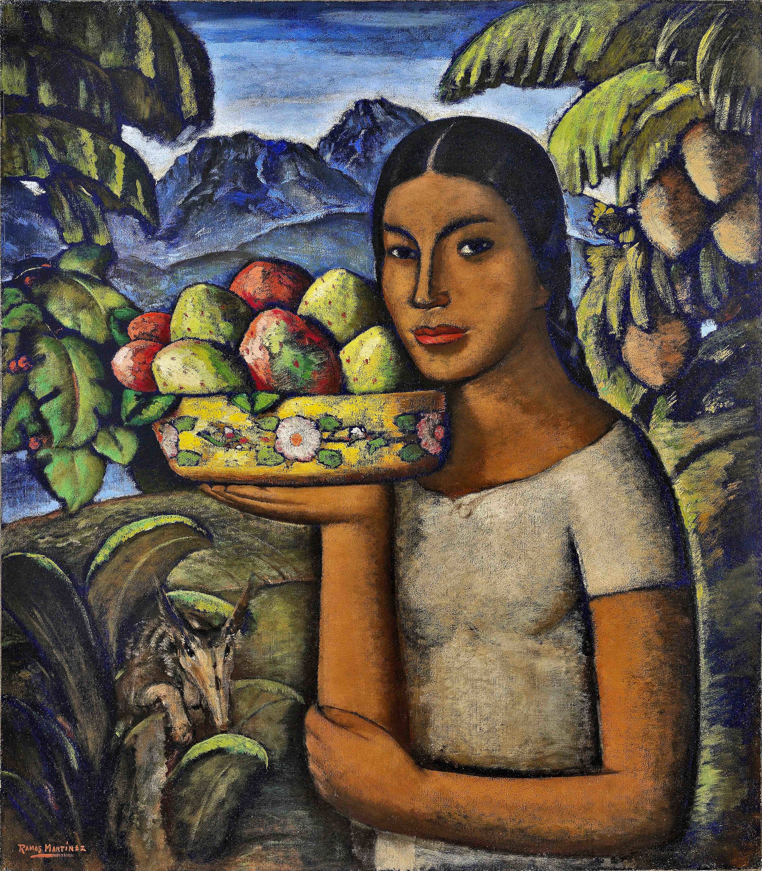 Mujer con Tunas / Woman with Prickly Pears ca. 1934 oil on canvas / óleo sobre tela 32 x 28 inches; 81.3 x 71.1 centímetros
