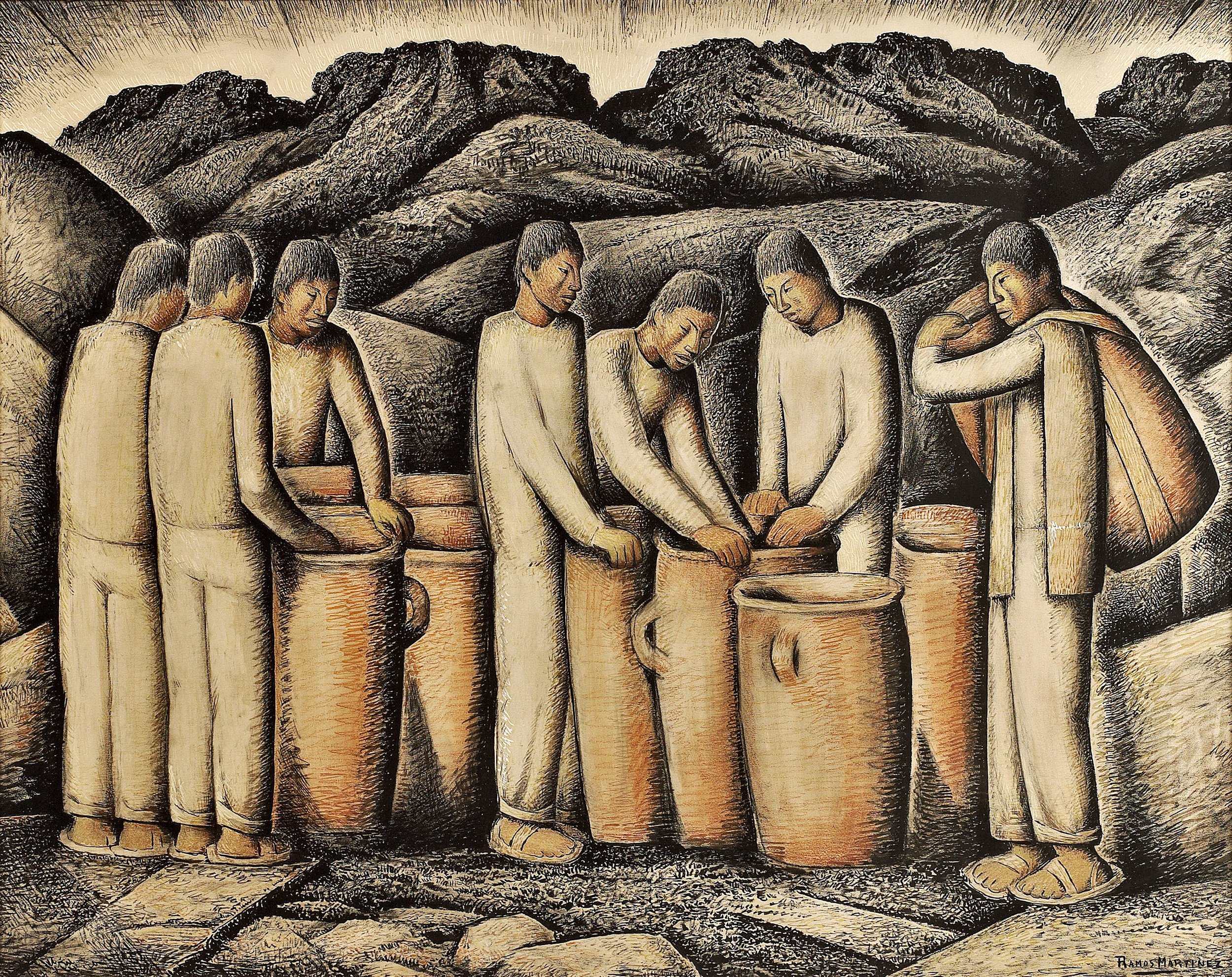 Jarras / Jars 1935 gouache and Conté crayon on paper / aguada y crayon Conté sobre papel 21.9 x 27.9 inches; 55.6 x 70.9 centímetros Private collection