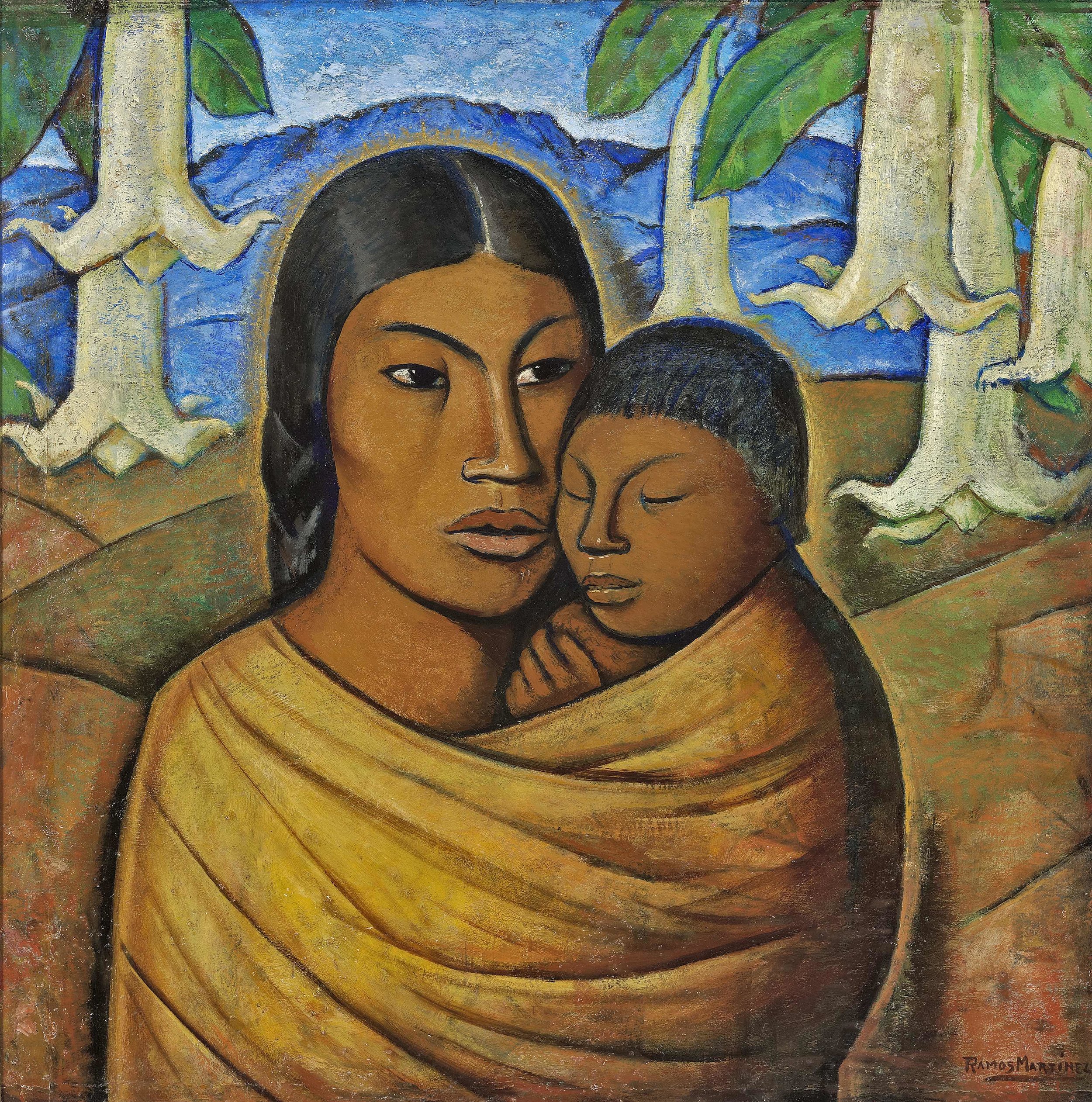 Madre India / Indian Mother ca. 1935 oil on board / óleo sobre tabla 24 x 23.3 inches; 61 x 59.1 centímetros Private collection