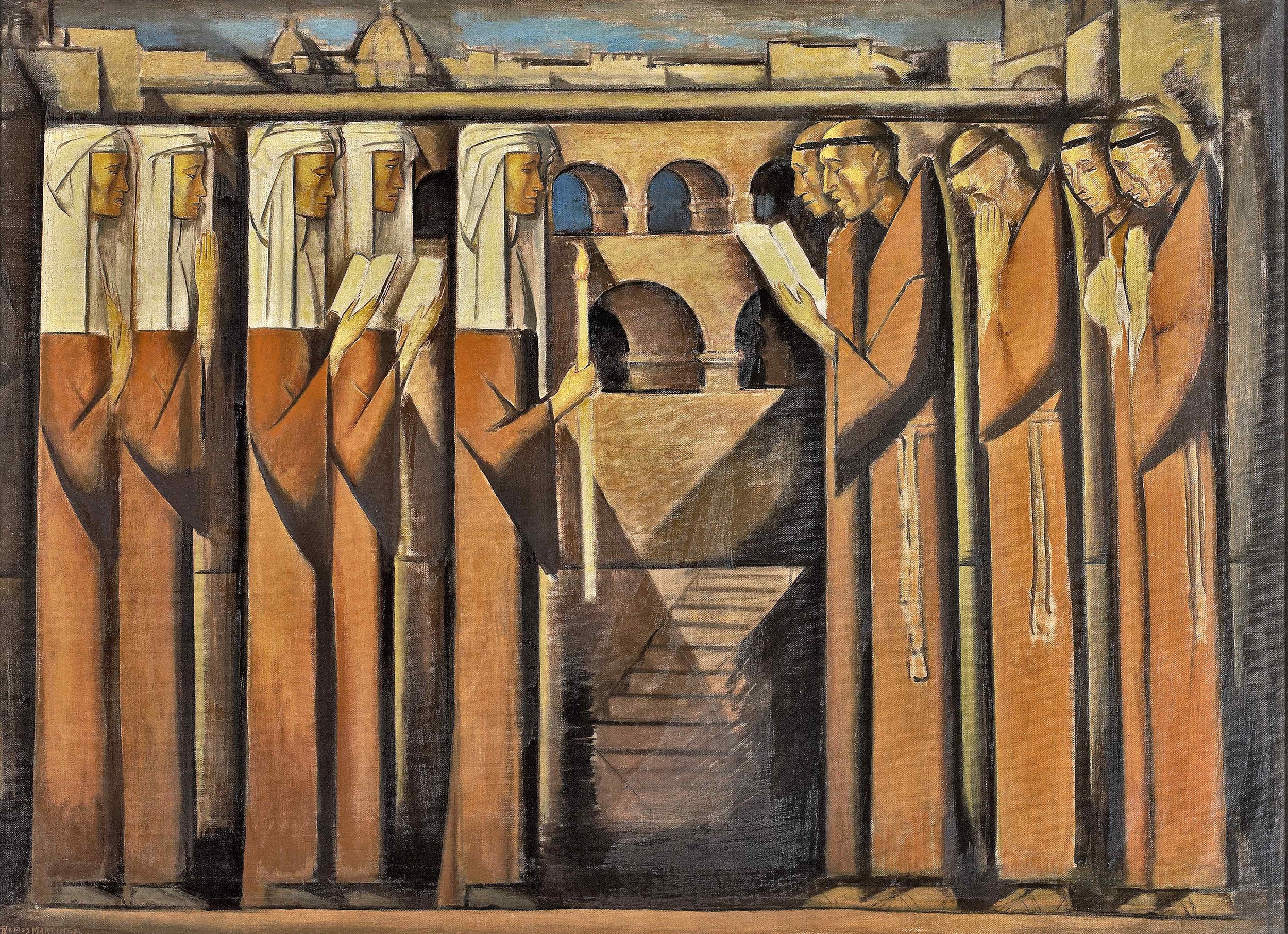 Monjas y Franciscanos / Nuns and Franciscans ca. 1938 oil on canvas / óleo sobre tela 30 x 40 inches; 76.2 x 101.6 centímetros