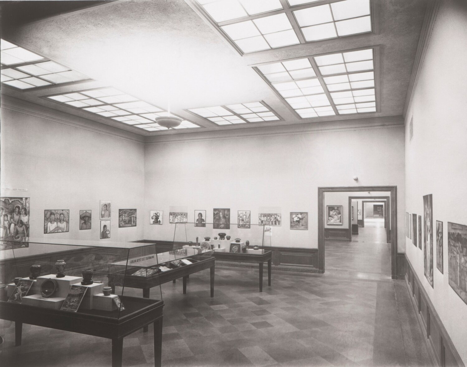 Exhibition of work by Ramos Martinez at the Los Angeles Museum of History, Science and Art, Exposition Park, 1931.
