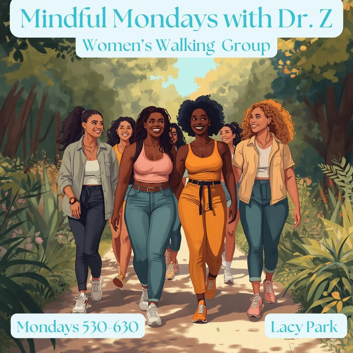 Mindful Mondays With Dr. Z: 

A Women&rsquo;s Walking Group

Join us for a relaxed, supportive walk to connect, move your body, and build community together.

This is a space to slow down, get outside, meet like-minded women, and nurture your health 