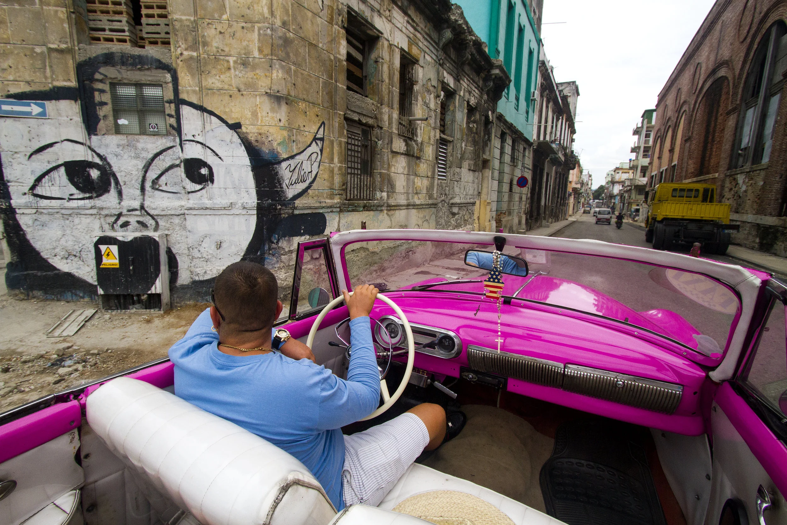 Our hot pink ride