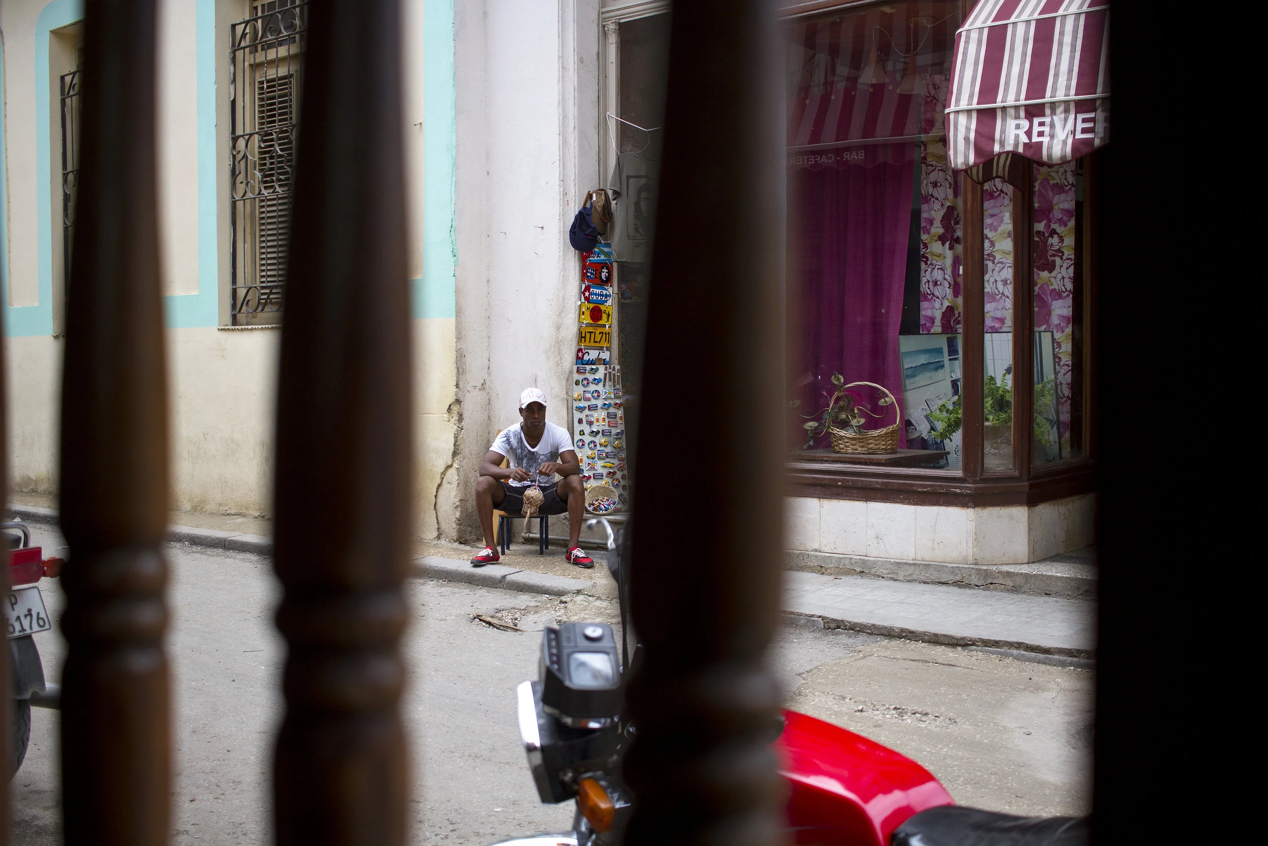 A souvenir salesman in Havana