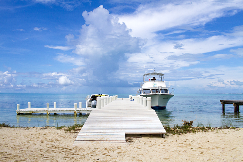 Our dive boat with Belize Diving Services
