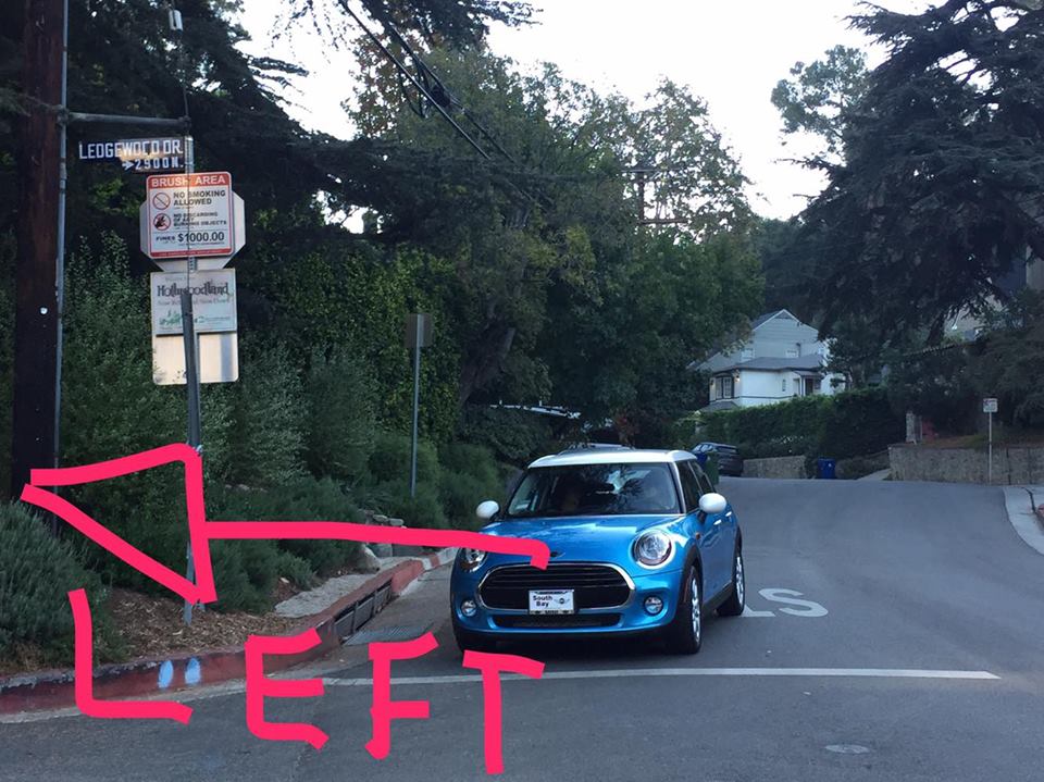 Once you reach LEDGEWOOD DRIVE you will TAKE A LEFT. 