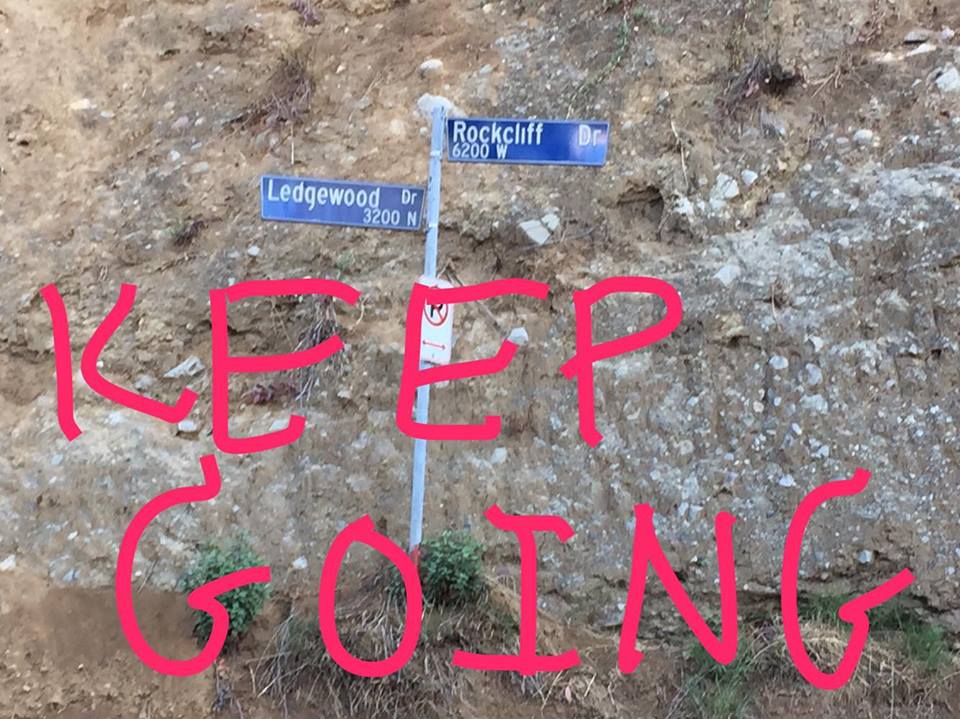 Continue going straight up driving up on LEDGEWOOD DRIVE! 