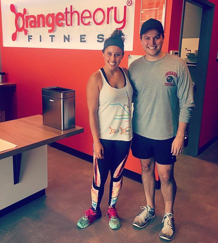 My best friend Sean and I at his first OrangeTheory Fitness Class in Dyer, IN... FREE!