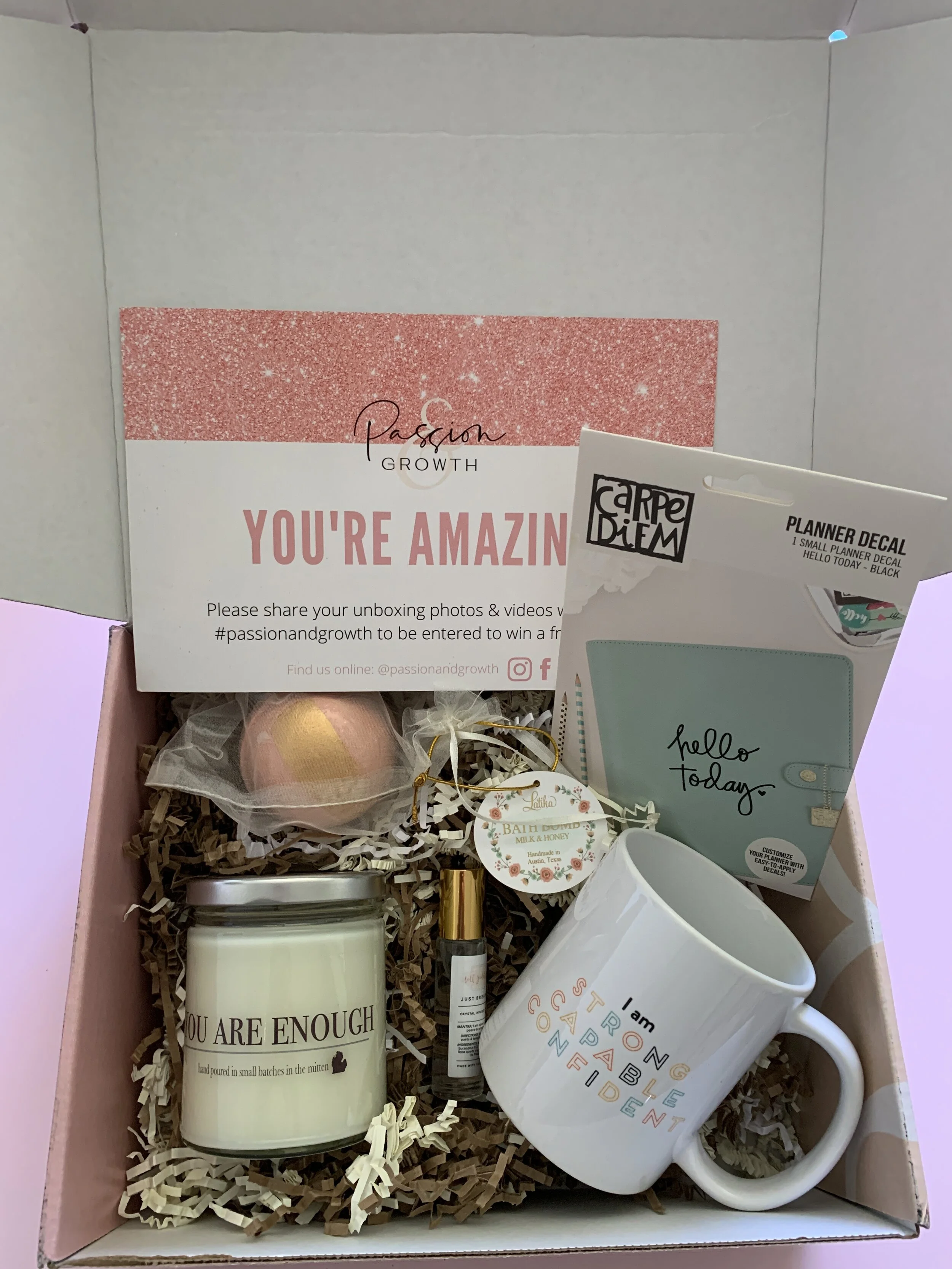 A FIT GAL'S MAY 2020 PASSION AND GROWTH SELF-CARE BOX UNBOXING