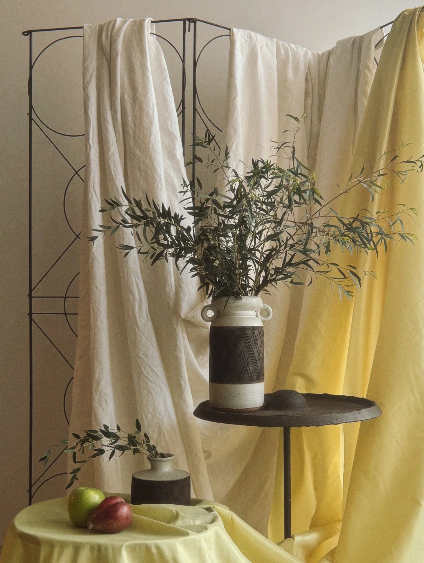 now available // Vintage Tall &amp; Short Sgraffito Vessels; Style Attributed To Bitossi Italian Ceramics

shop via dm or Etsy link in bio