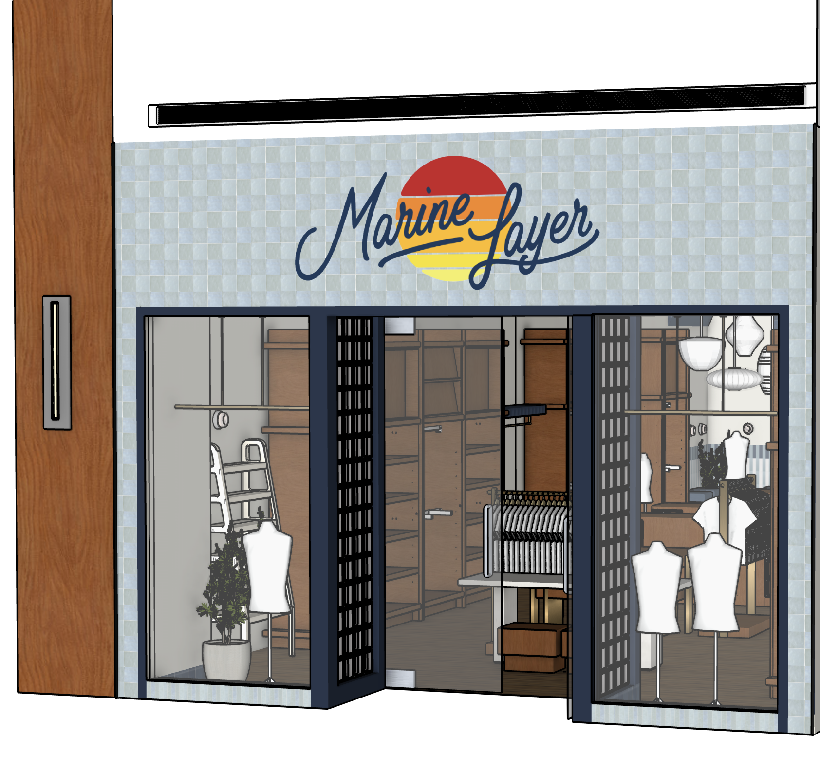 Eclectic Prodigy x Marine Layer Keystone Indianapolis Retail Design