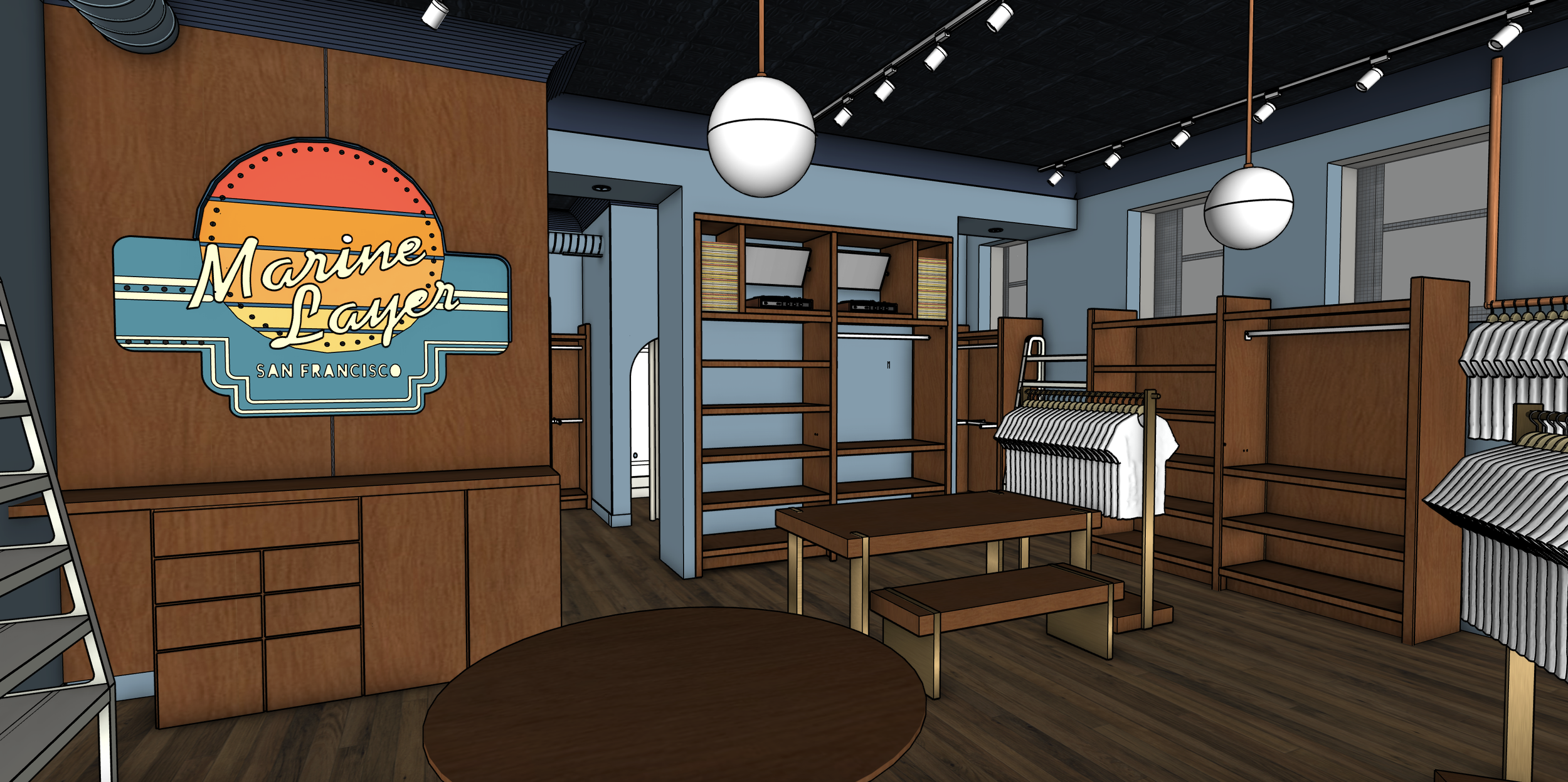 Eclectic Prodigy x Marine Layer Armitage Chicago Retail Design