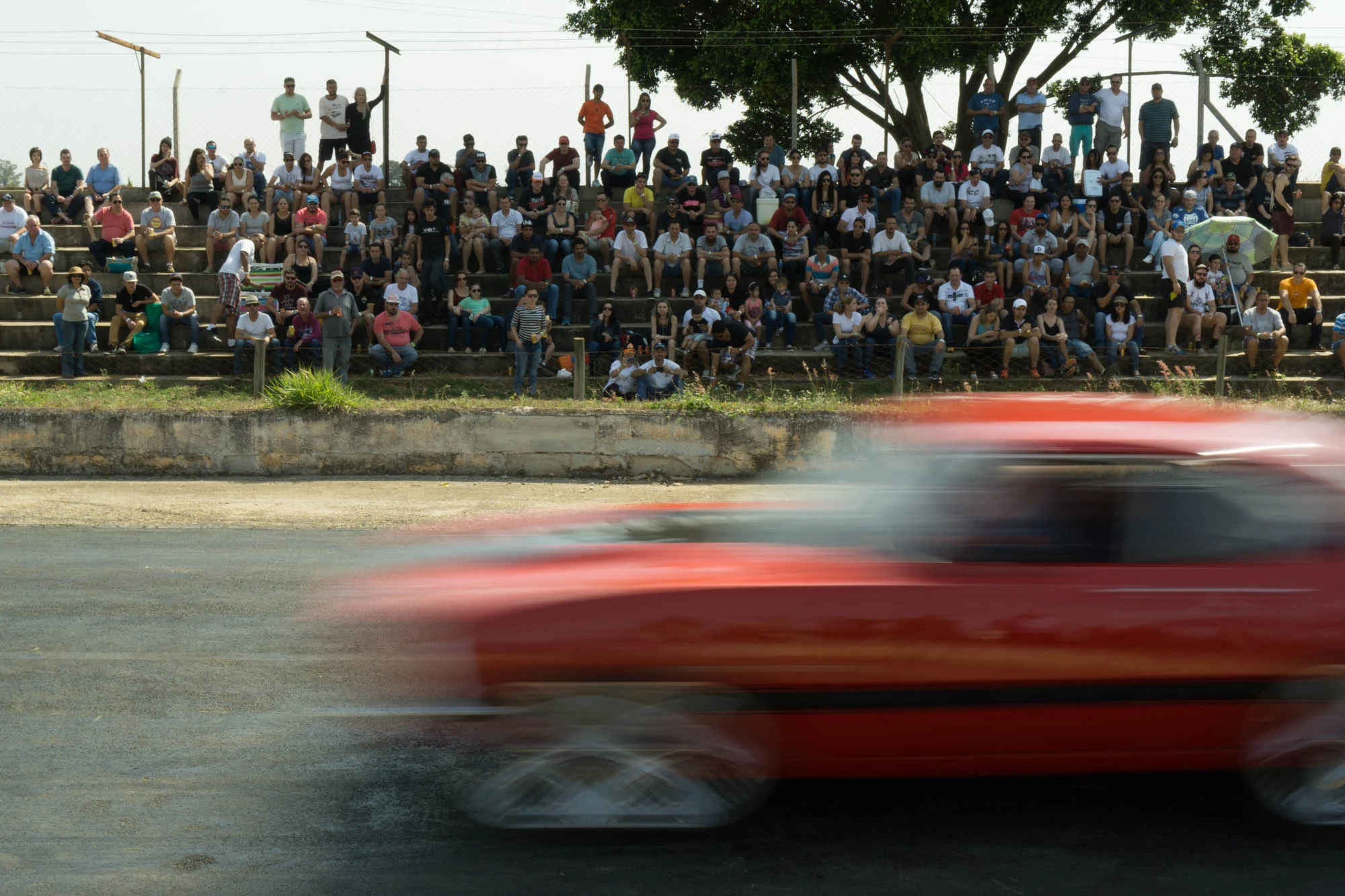 Car Speeding Down Track