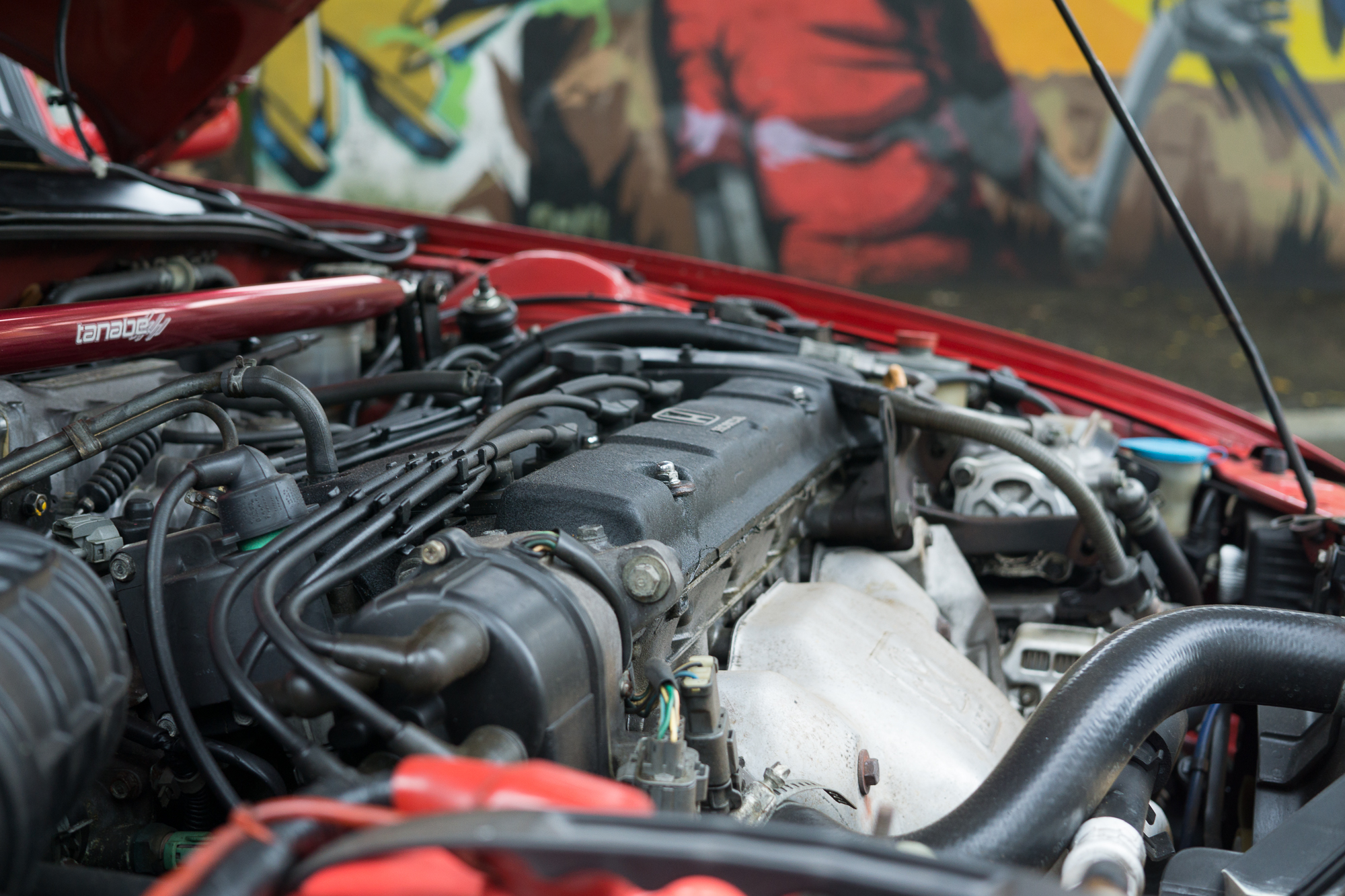 Engine of a Honda Prelude