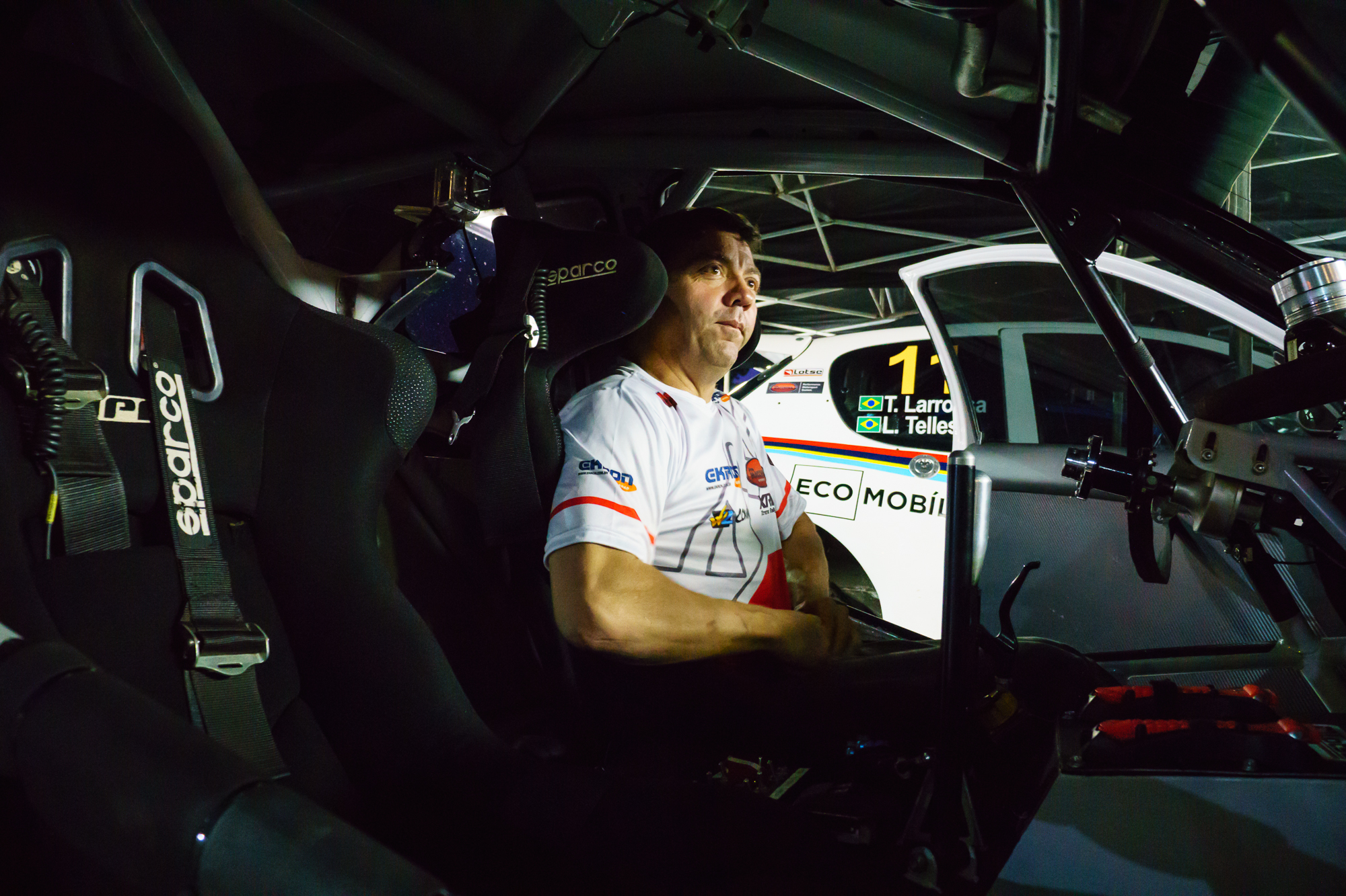 Mauricio Testing his Safety Restraints
