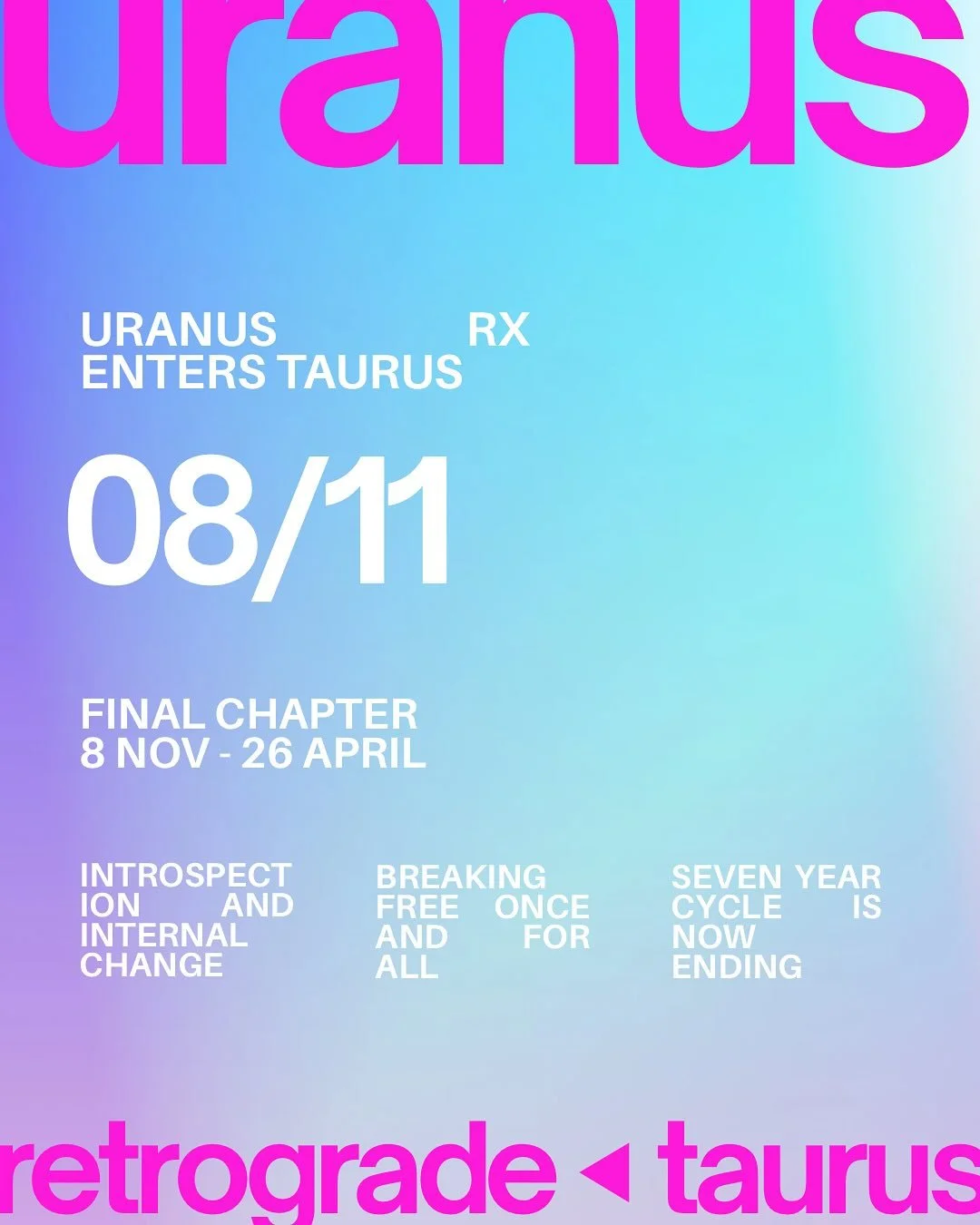 Final chapter incoming&hellip;expect the unexpected is all I can say.

Uranus returns to Taurus ♉️ for one final shake up&hellip;look back at any themes that have been playing out since 2018&hellip;this timeline is coming to an end.

#uranusintaurus 