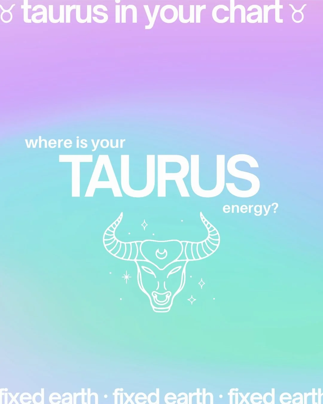 The secret to finding stability in your life, lies in the Taurus ♉️ parts of your chart. 

And before you tell me you don&rsquo;t have Taurus in your chart, check this post because we all have Taurus energy somewhere.

Once you find the house Taurus 