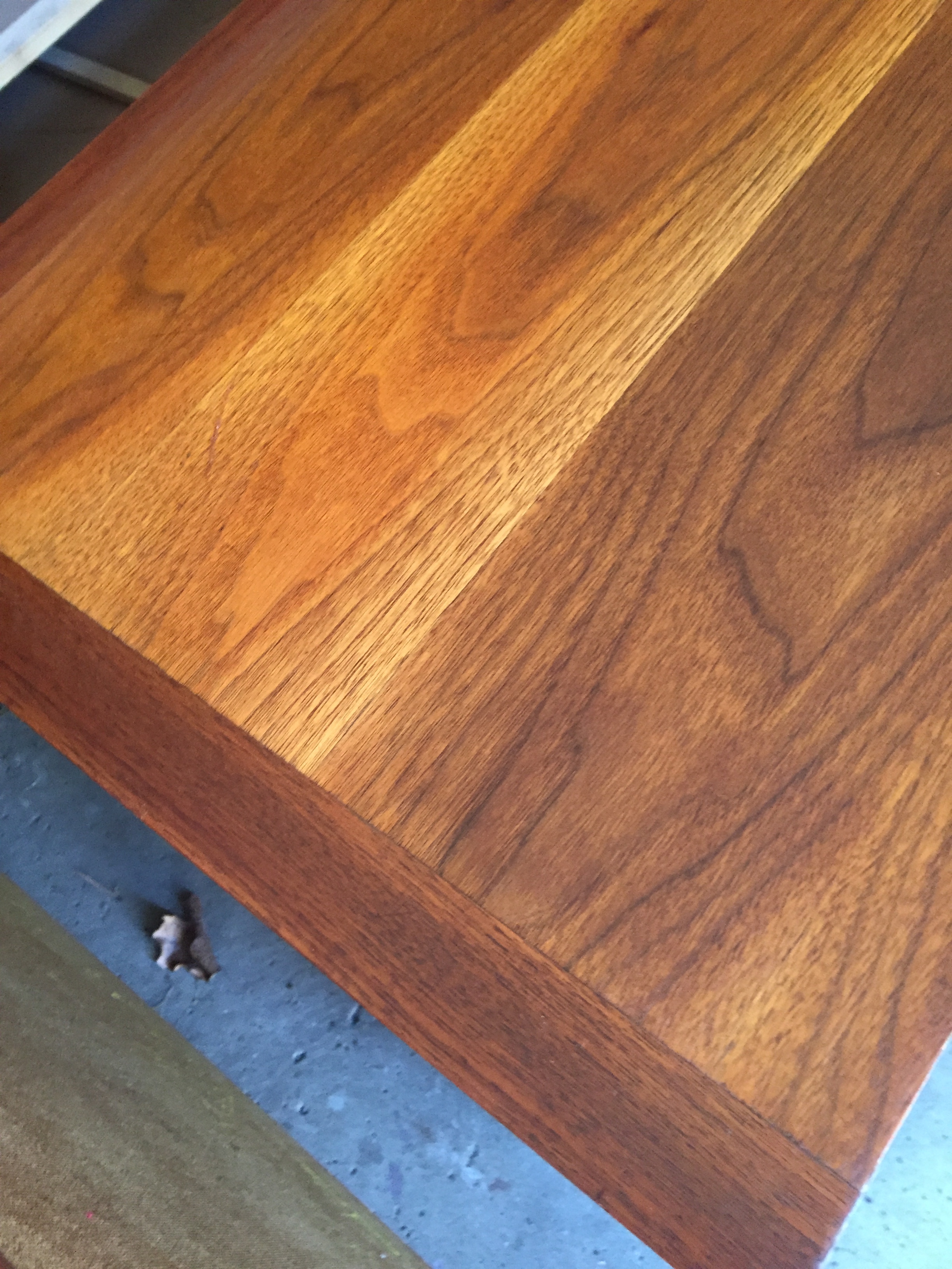 The beautiful wood graining that had been hiding under years of abuse.....