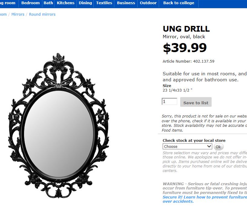 If you don't have a vintage mirror, you can use this mirror from IKEA.....