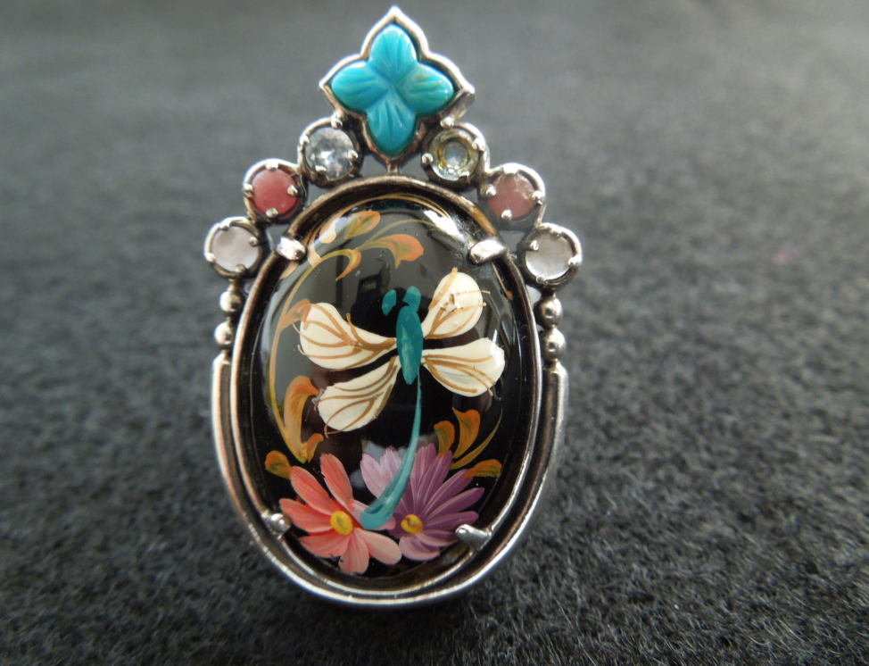 From Angieswonderfulgems on Etsy - $150 - Vintage, Rhinestones and Black Onyx