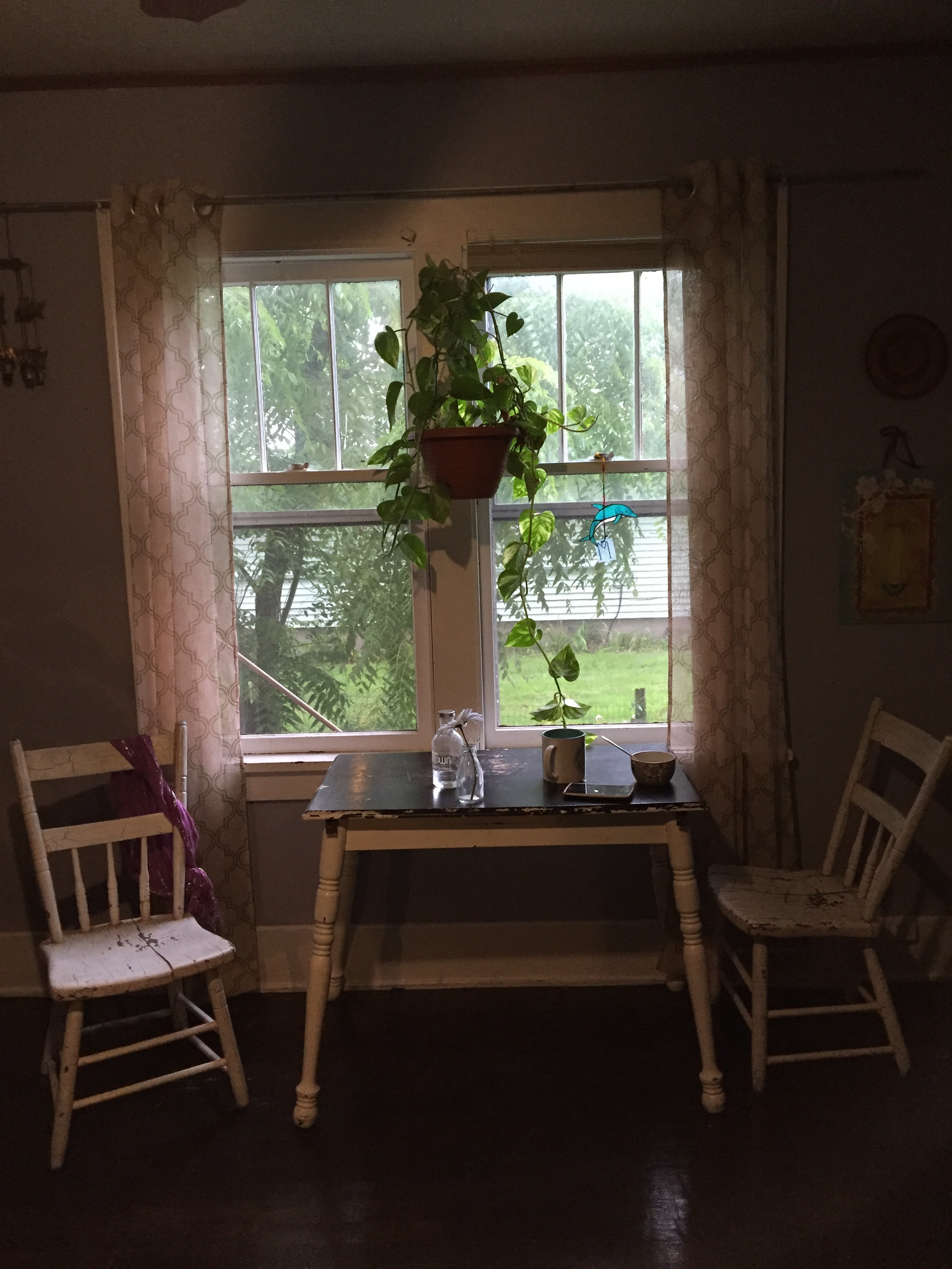 This is seriously just SUCH a peaceful place in the morning. Look at that awesome morning light. And, as far as her furniture, "shabby chic" isn't usually my style, but here, I love it because it's so authentic and completely fits the age of the home, the surrounding town, and Brooke's personality.