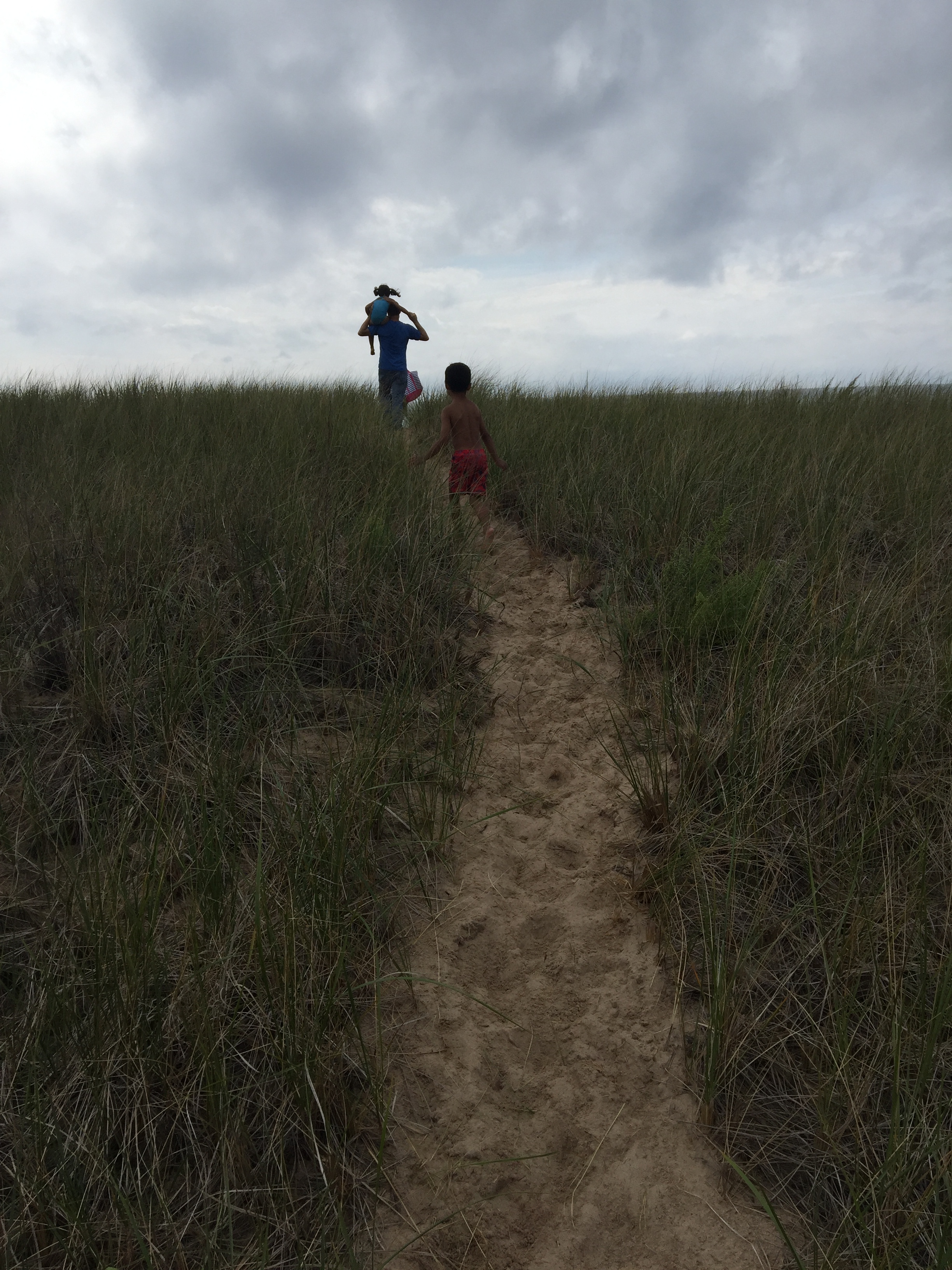 Walking back from climbing the sand dunes.....