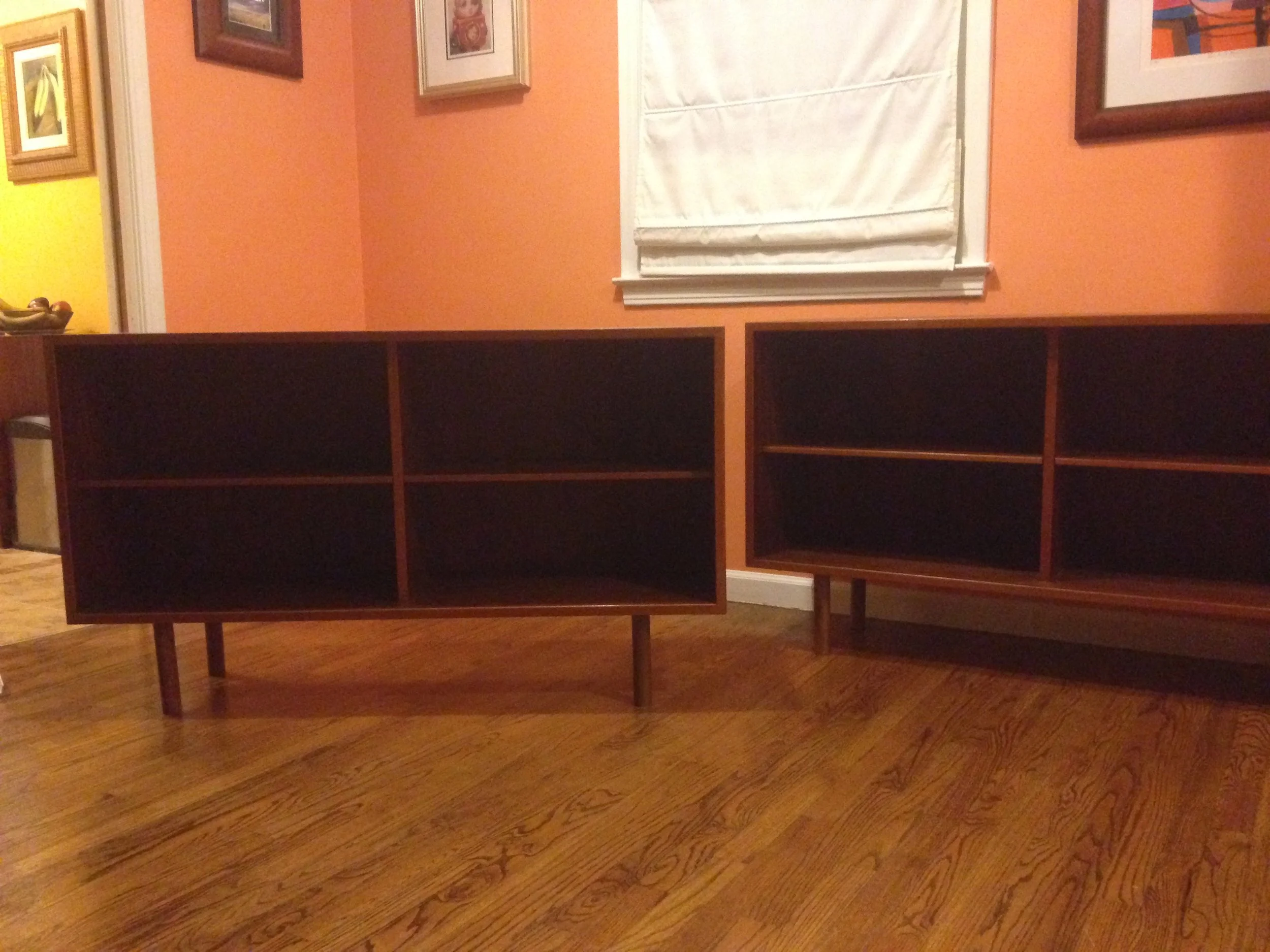 SOLD - Vintage DUX Low Walnut Bookshelves