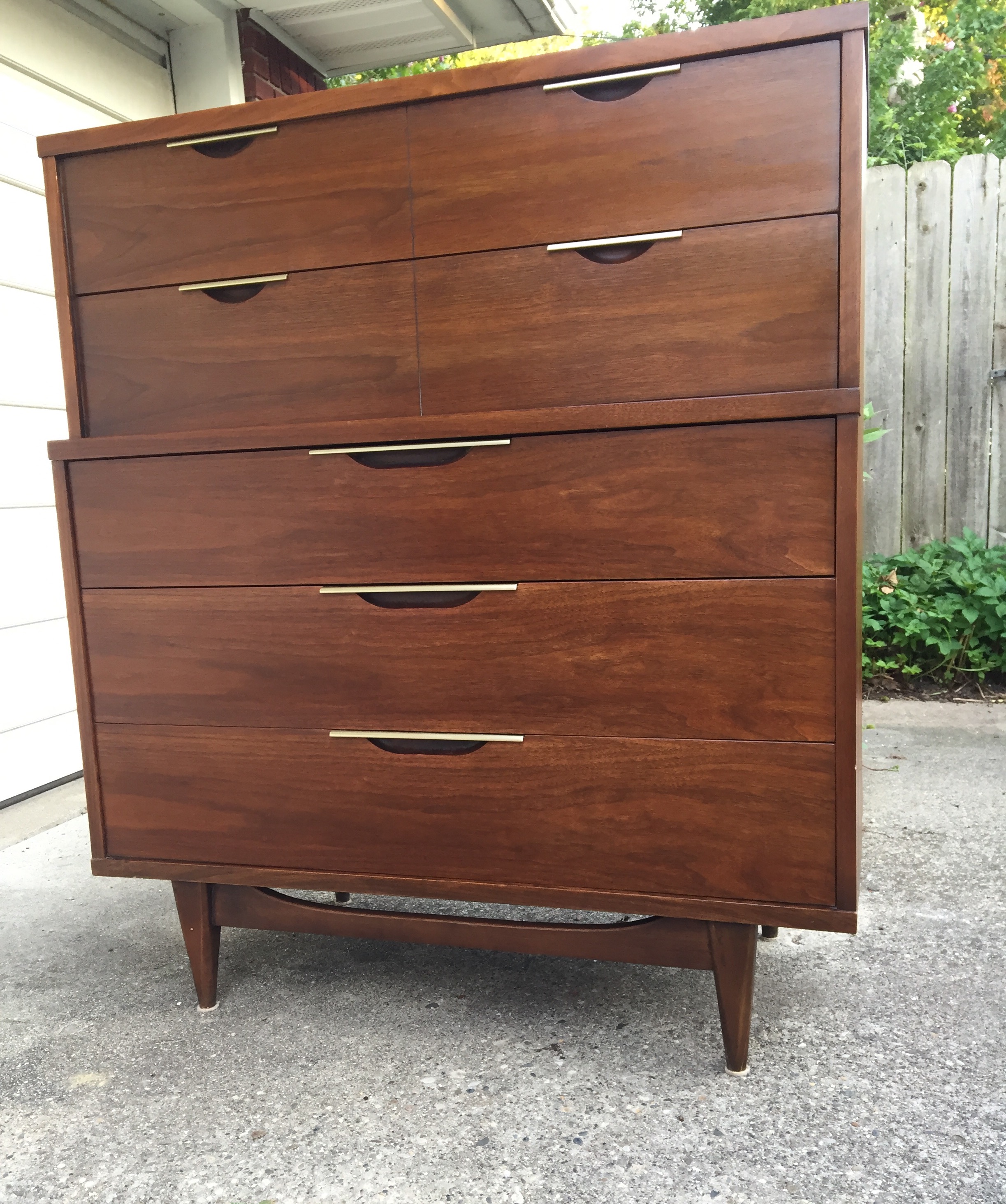 SOLD - Kent Coffey Tableau 5-drawer Tall Dresser Chest